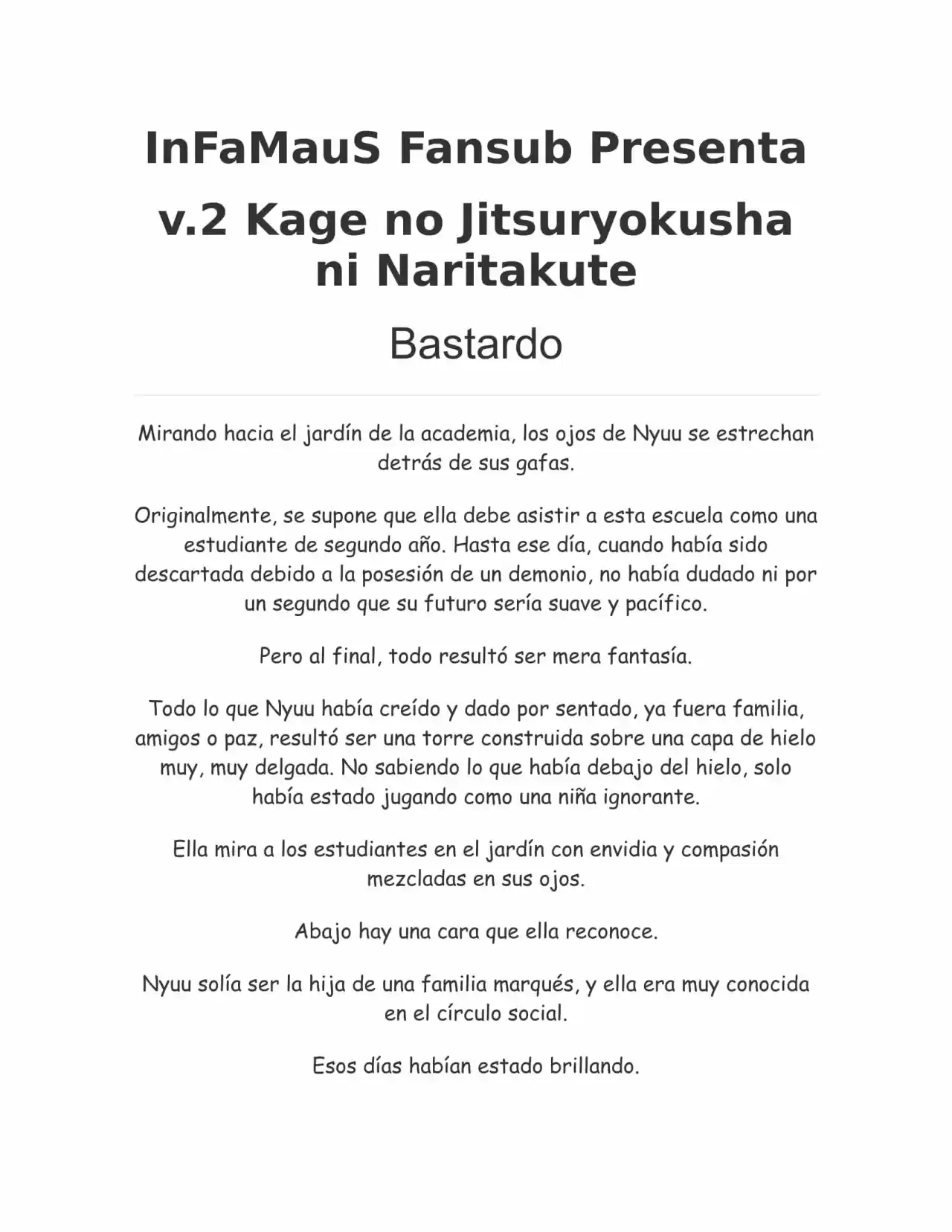 Kage no Jitsuryokusha ni Naritakute (Novela) - Capítulo 30 - Página 1 - LectorTMOo