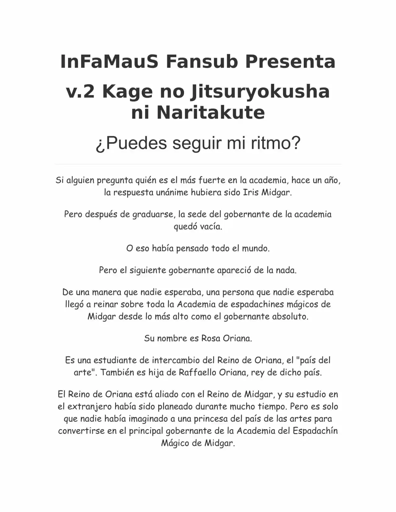 Kage no Jitsuryokusha ni Naritakute (Novela) - Capítulo 31 - Página 1 - LectorTMOo