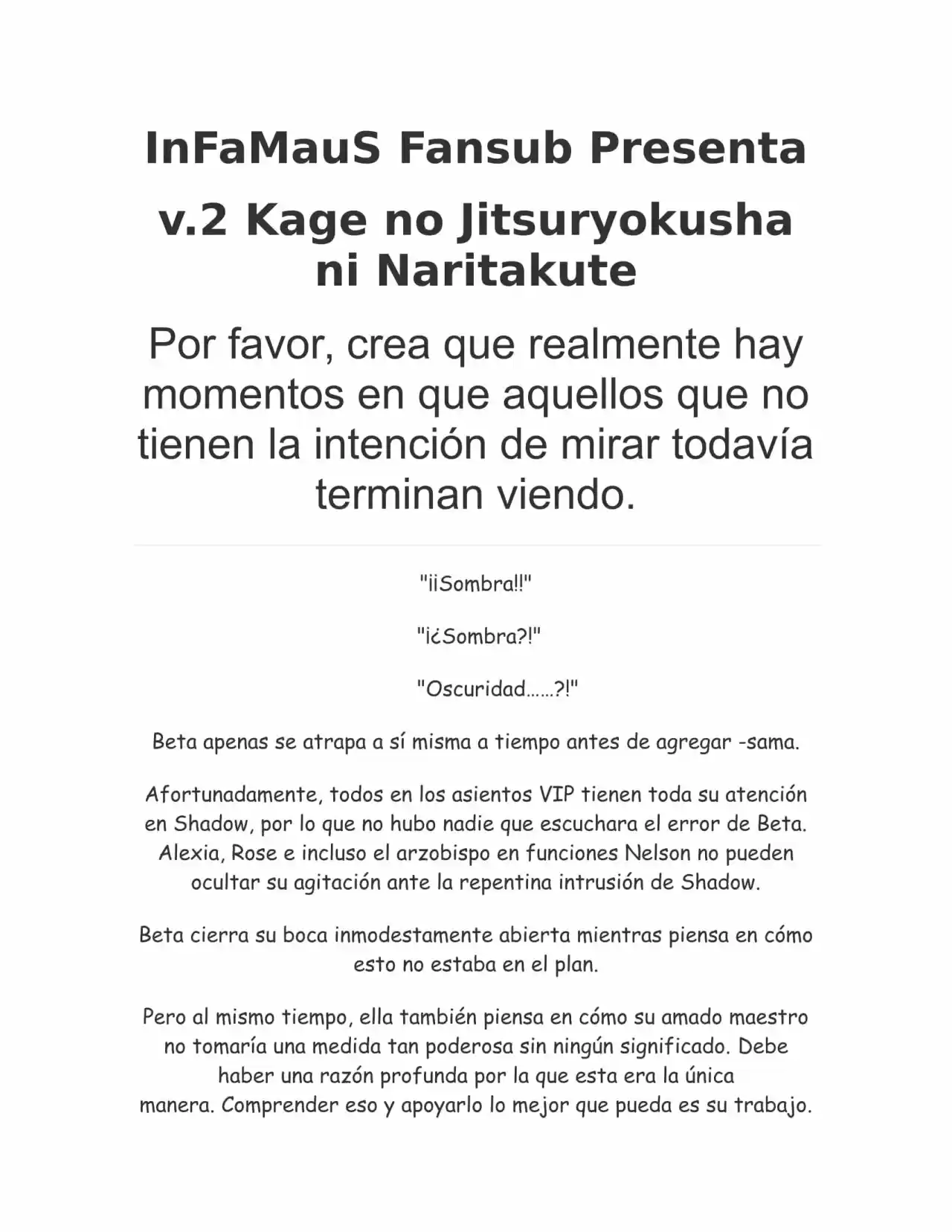 Kage no Jitsuryokusha ni Naritakute (Novela) - Capítulo 48 - Página 1 - LectorTMOo