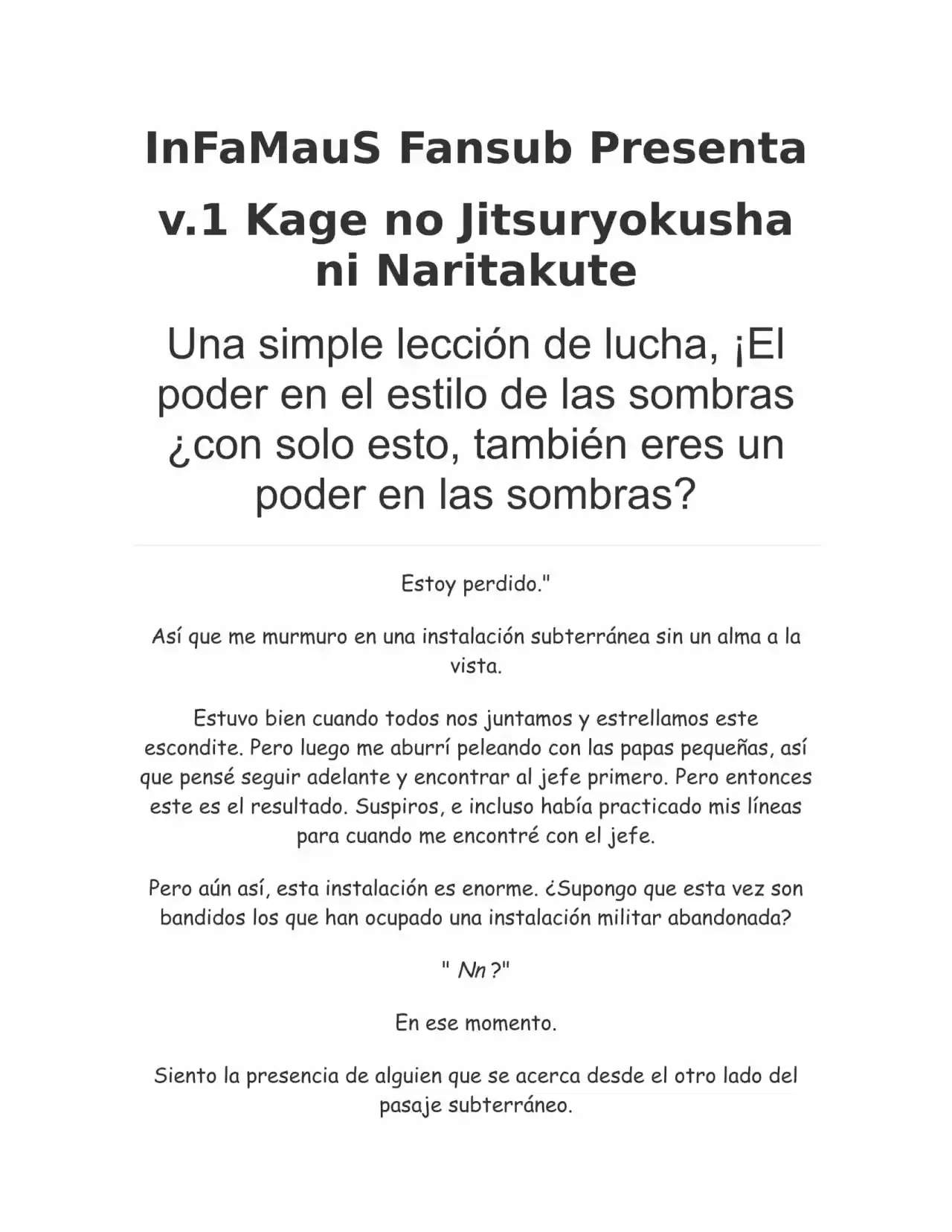 Kage no Jitsuryokusha ni Naritakute (Novela) - Capítulo 7 - Página 1 - LectorTMOo
