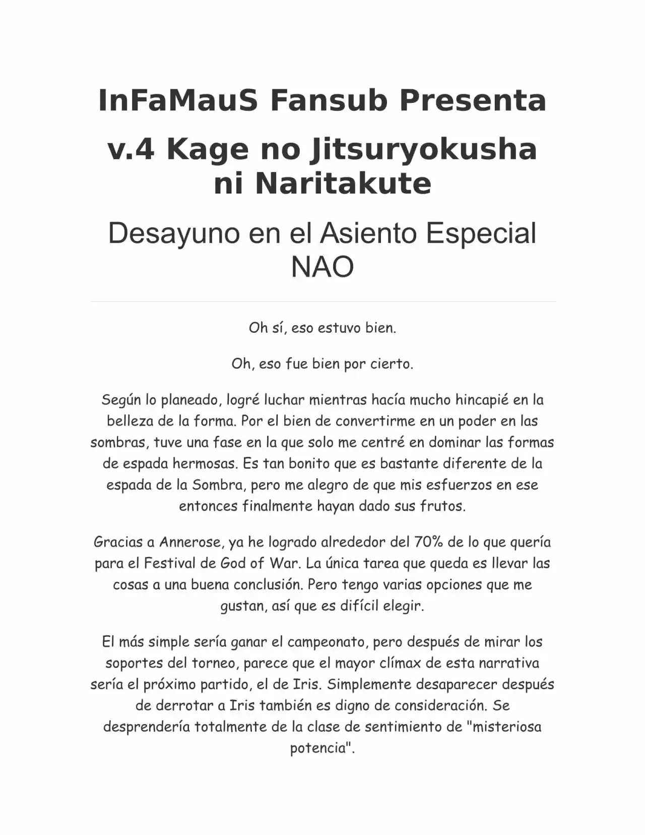 Kage no Jitsuryokusha ni Naritakute (Novela) - Capítulo 81 - Página 1 - LectorTMOo