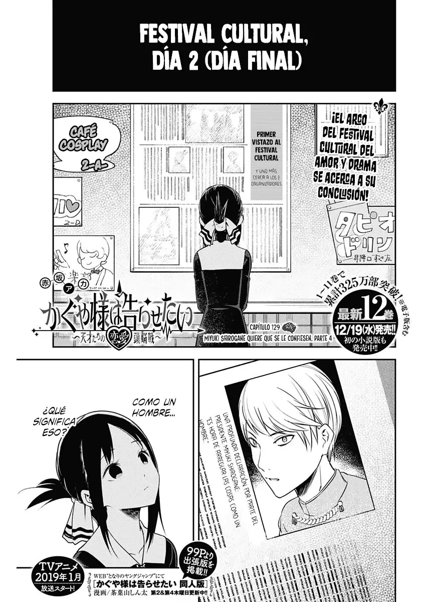 Kaguya-sama wa Kokurasetai: Tensai-tachi no Renai Zunousen (2015) - Capítulo 129 - Página 2 - LectorTMOo