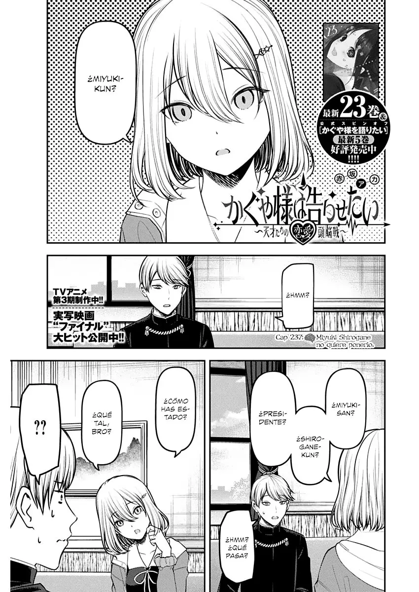 Kaguya-sama wa Kokurasetai: Tensai-tachi no Renai Zunousen (2015) - Capítulo 237 - Página 2 - LectorTMOo