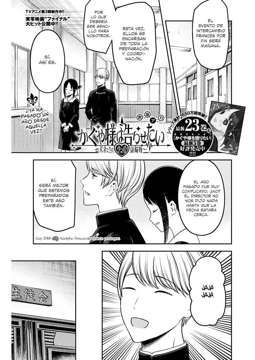 Kaguya-sama wa Kokurasetai: Tensai-tachi no Renai Zunousen (2015) - Capítulo 239 - Página 2 - LectorTMOo