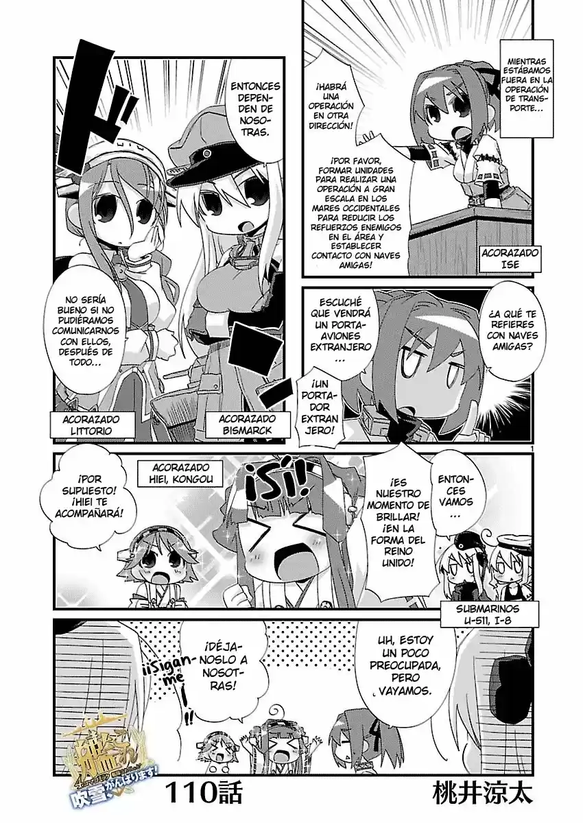 Kantai Collection 4-koma Comic: Fubuki- Ganbarimasu! (2013) - Capítulo 110 - Página 1 - LectorTMOo