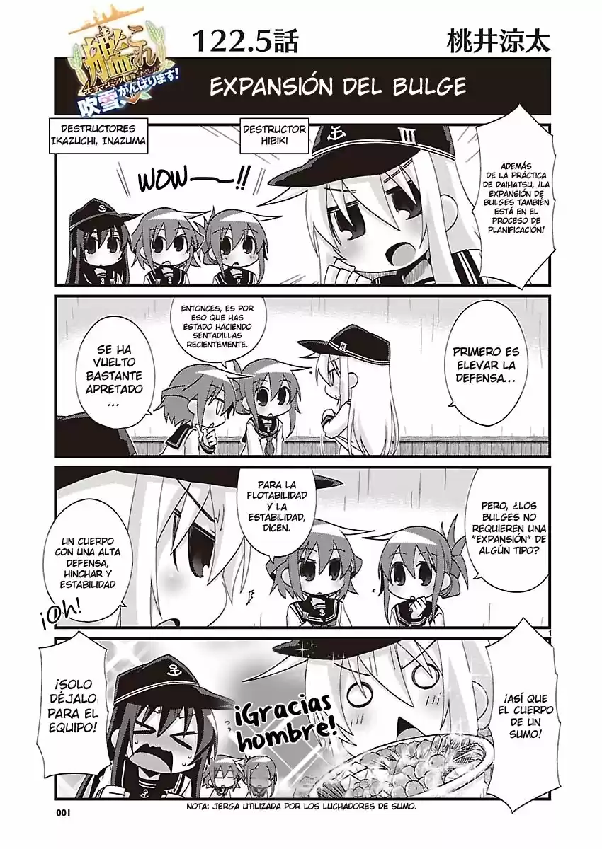 Kantai Collection 4-koma Comic: Fubuki- Ganbarimasu! (2013) - Capítulo 122.5 - Página 1 - LectorTMOo