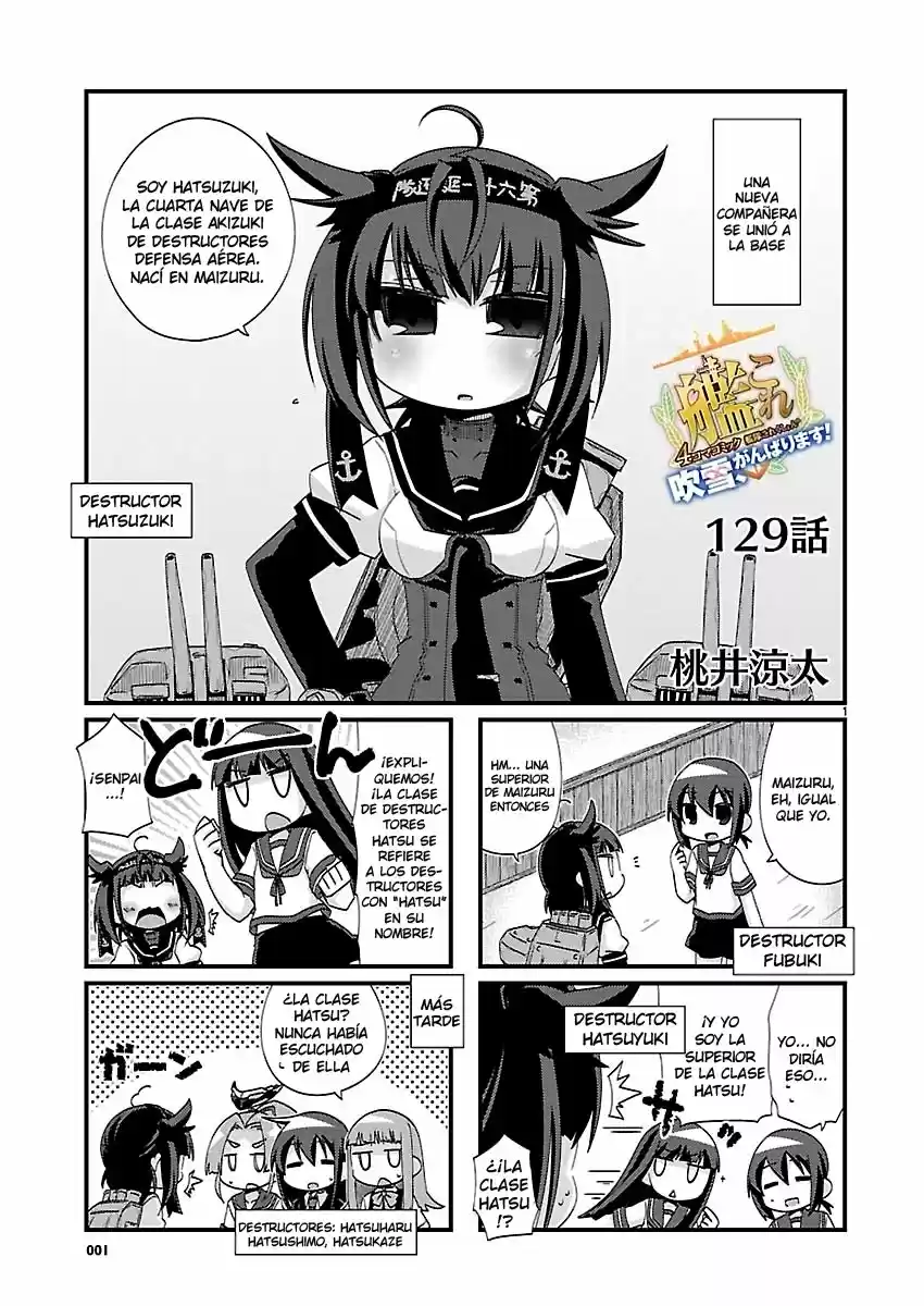 Kantai Collection 4-koma Comic: Fubuki- Ganbarimasu! (2013) - Capítulo 129 - Página 1 - LectorTMOo