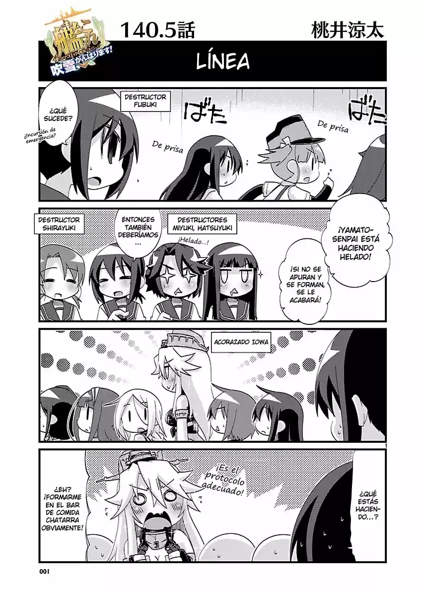 Kantai Collection 4-koma Comic: Fubuki- Ganbarimasu! (2013) - Capítulo 140.5 - Página 1 - LectorTMOo