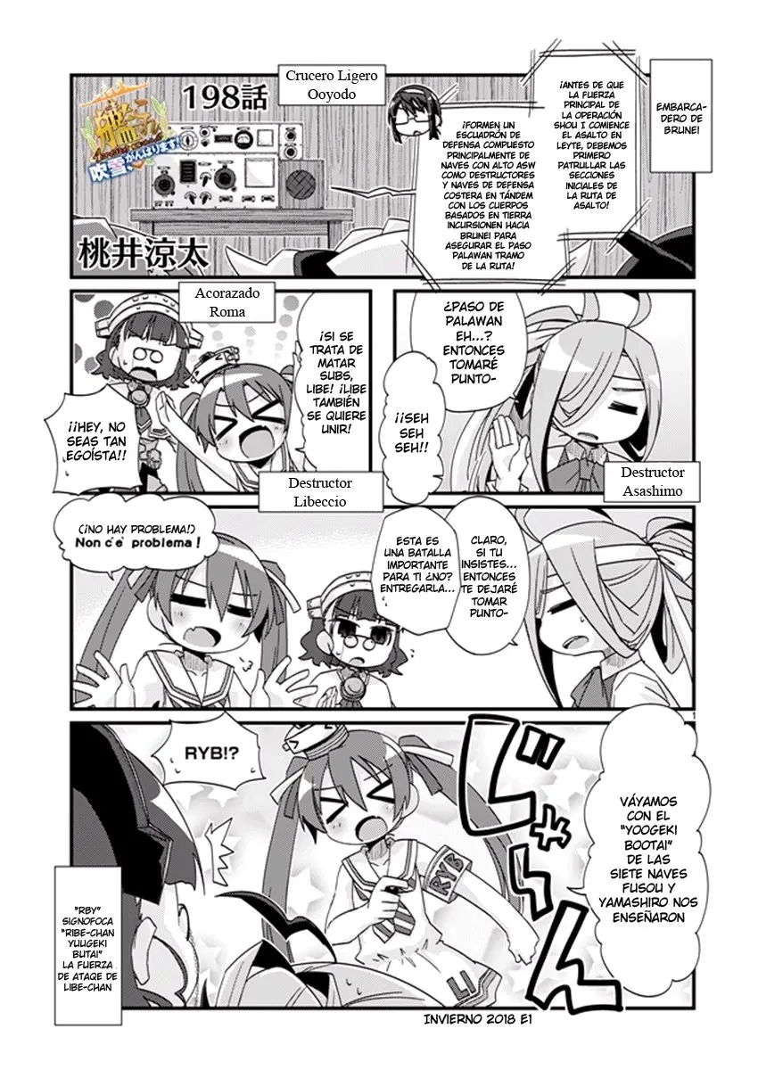 Kantai Collection 4-koma Comic: Fubuki- Ganbarimasu! (2013) - Capítulo 198 - Página 1 - LectorTMOo