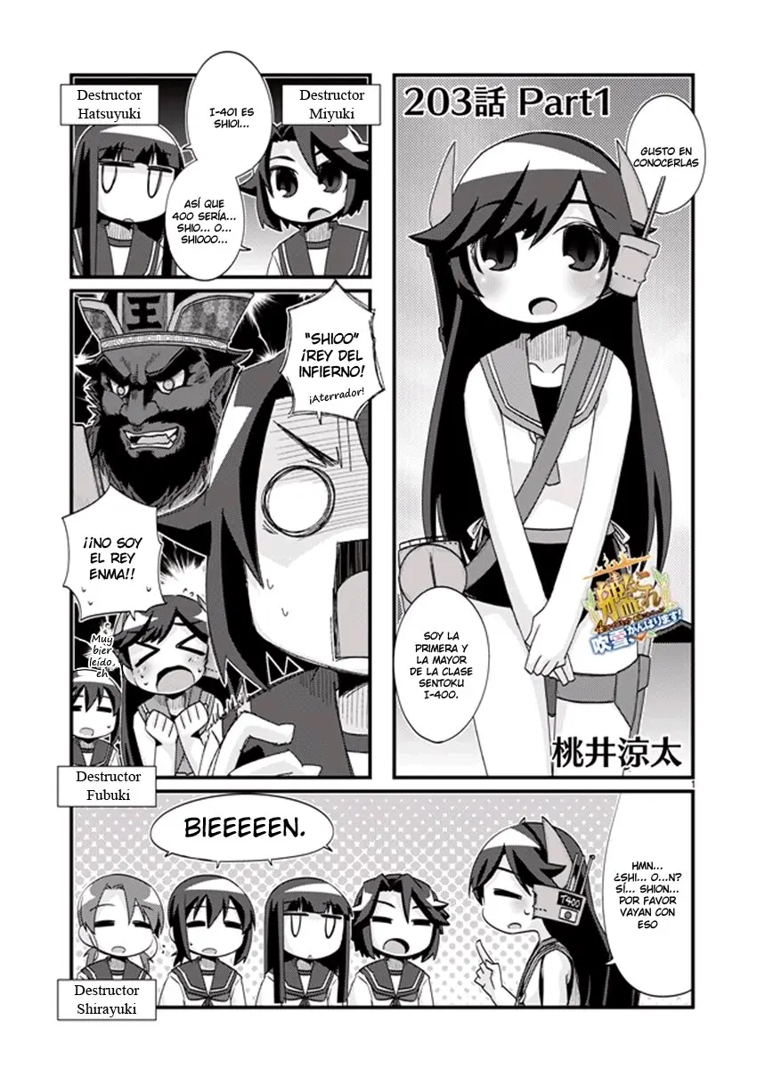 Kantai Collection 4-koma Comic: Fubuki- Ganbarimasu! (2013) - Capítulo 203 - Página 1 - LectorTMOo