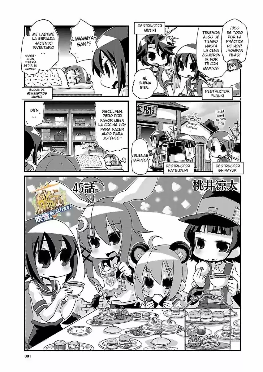Kantai Collection 4-koma Comic: Fubuki- Ganbarimasu! (2013) - Capítulo 45 - Página 1 - LectorTMOo