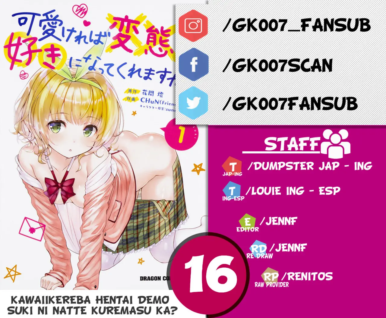 Kawaiikereba Hentai demo Suki ni Natte Kuremasu ka? (2017) - Capítulo 16 - Página 1 - LectorTMOo