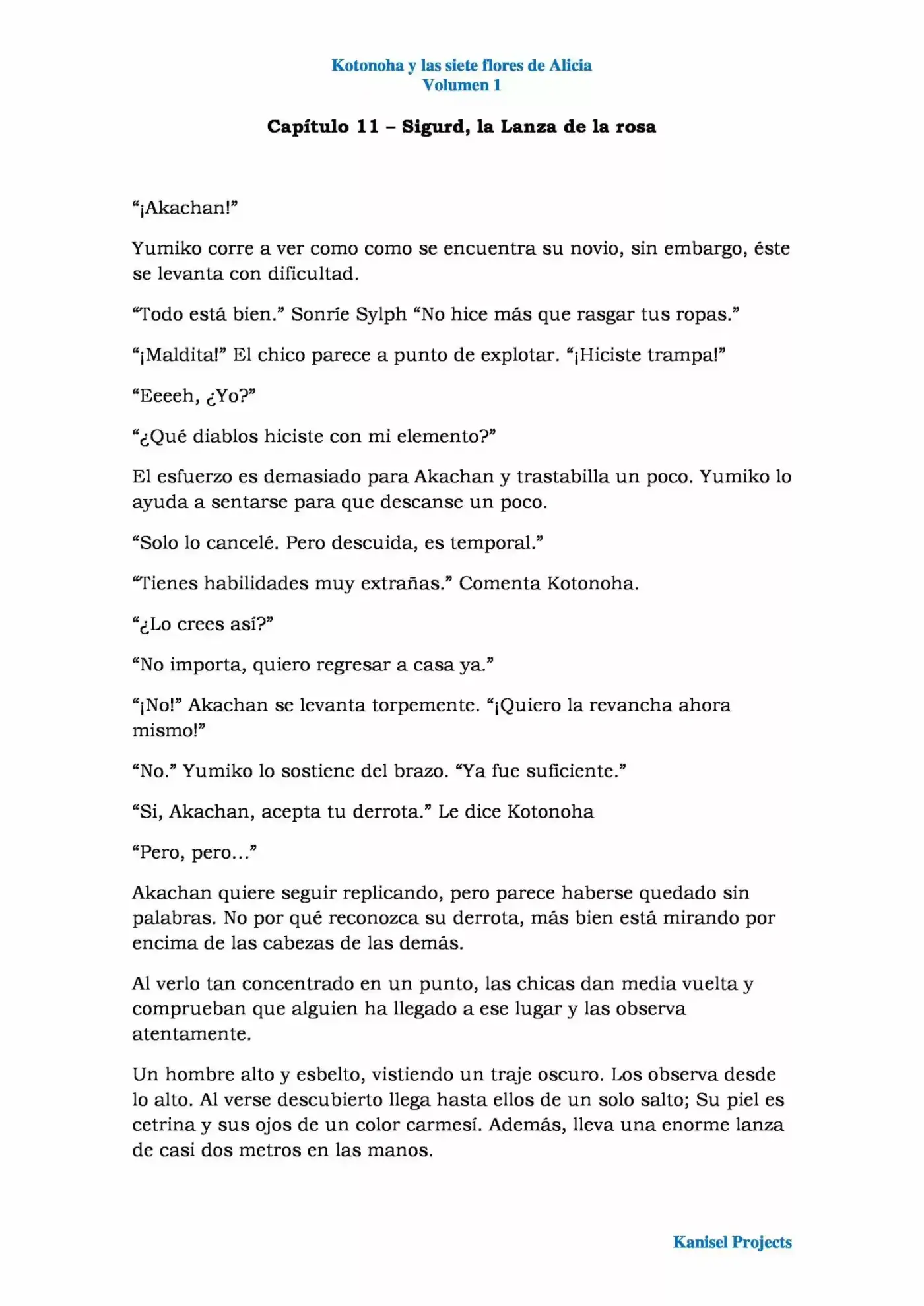Kotonoha y las siete rosas de Alicia (Novela) (2017) - Capítulo 11 - Página 1 - LectorTMOo