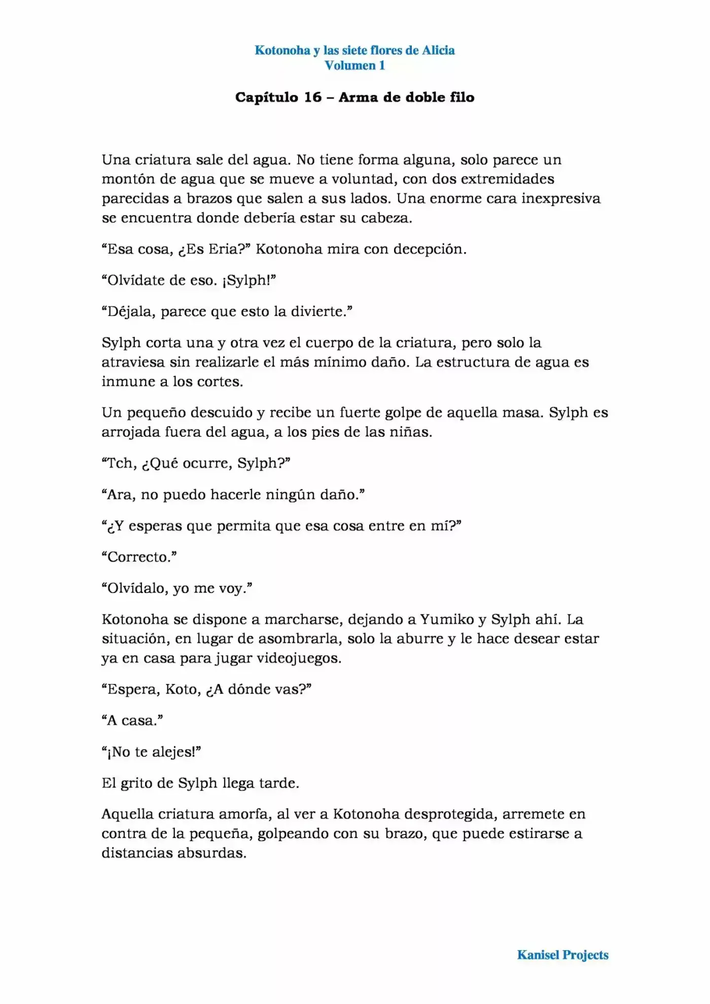 Kotonoha y las siete rosas de Alicia (Novela) (2017) - Capítulo 16 - Página 1 - LectorTMOo