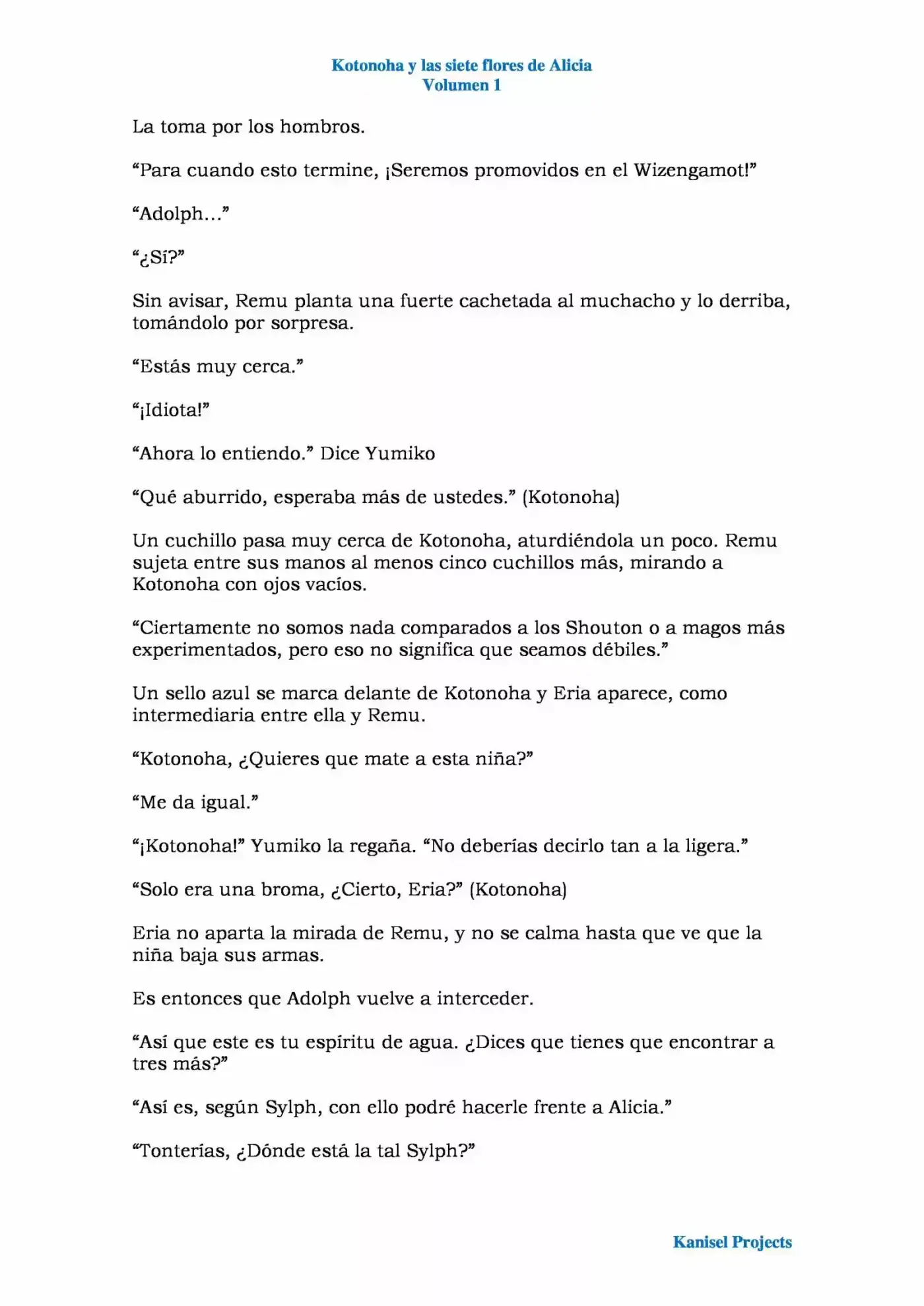 Kotonoha y las siete rosas de Alicia (Novela) (2017) - Capítulo 22 - Página 2 - LectorTMOo
