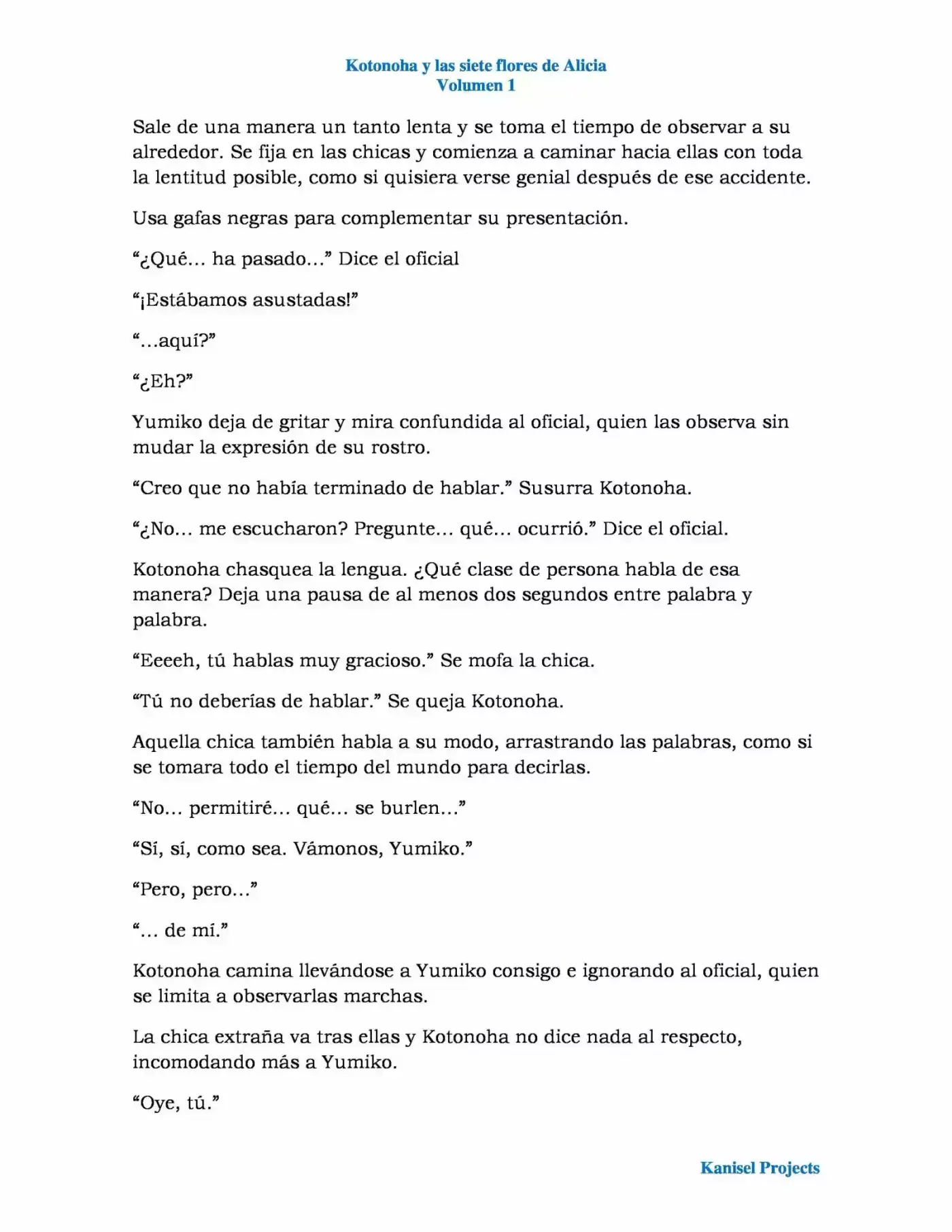 Kotonoha y las siete rosas de Alicia (Novela) (2017) - Capítulo 3 - Página 5 - LectorTMOo