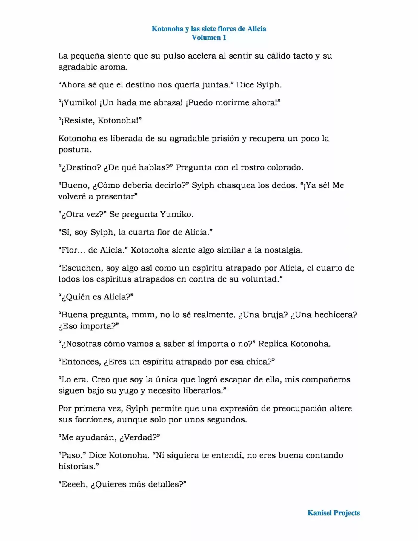 Kotonoha y las siete rosas de Alicia (Novela) (2017) - Capítulo 4 - Página 3 - LectorTMOo