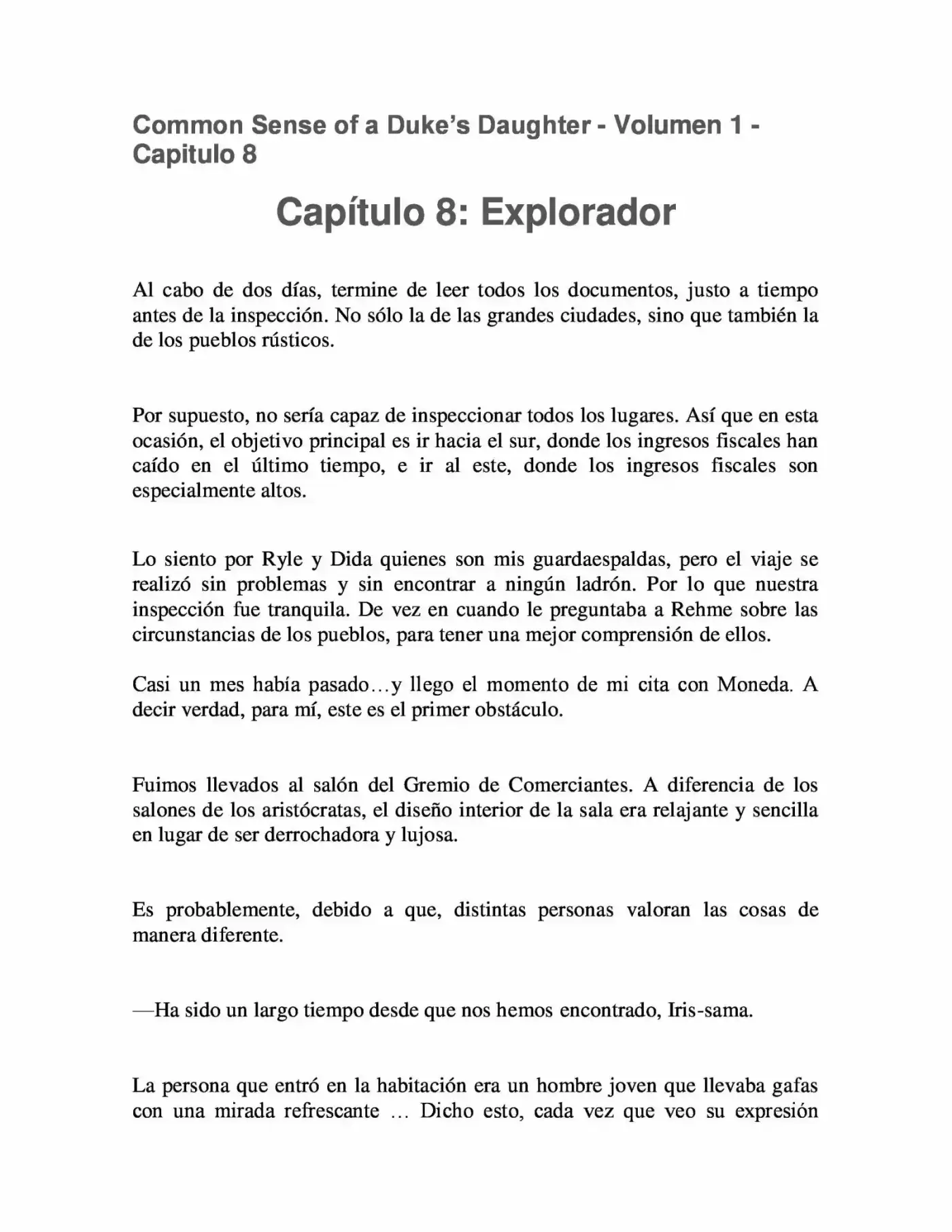 Koushaku Reijou no Tashinami (Novela) (2015) - Capítulo 8 - Página 1 - LectorTMOo