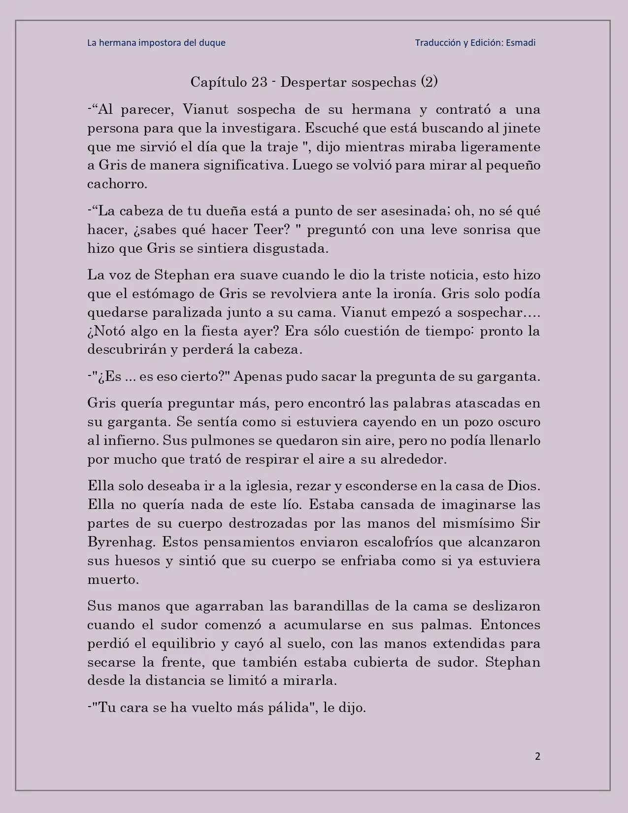 La hermana impostora del Duque - Capítulo 23 - Página 2 - LectorTMOo
