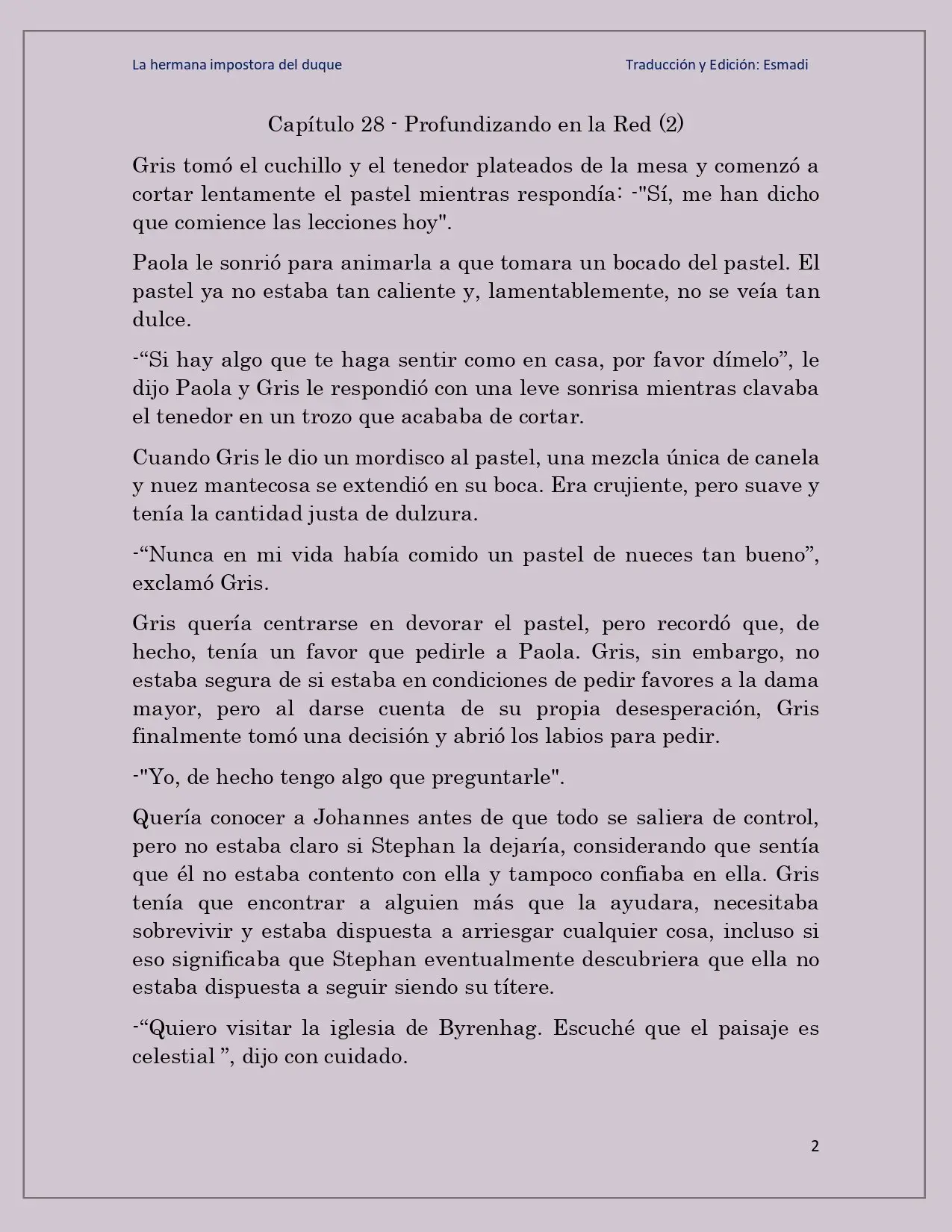 La hermana impostora del Duque - Capítulo 28 - Página 2 - LectorTMOo