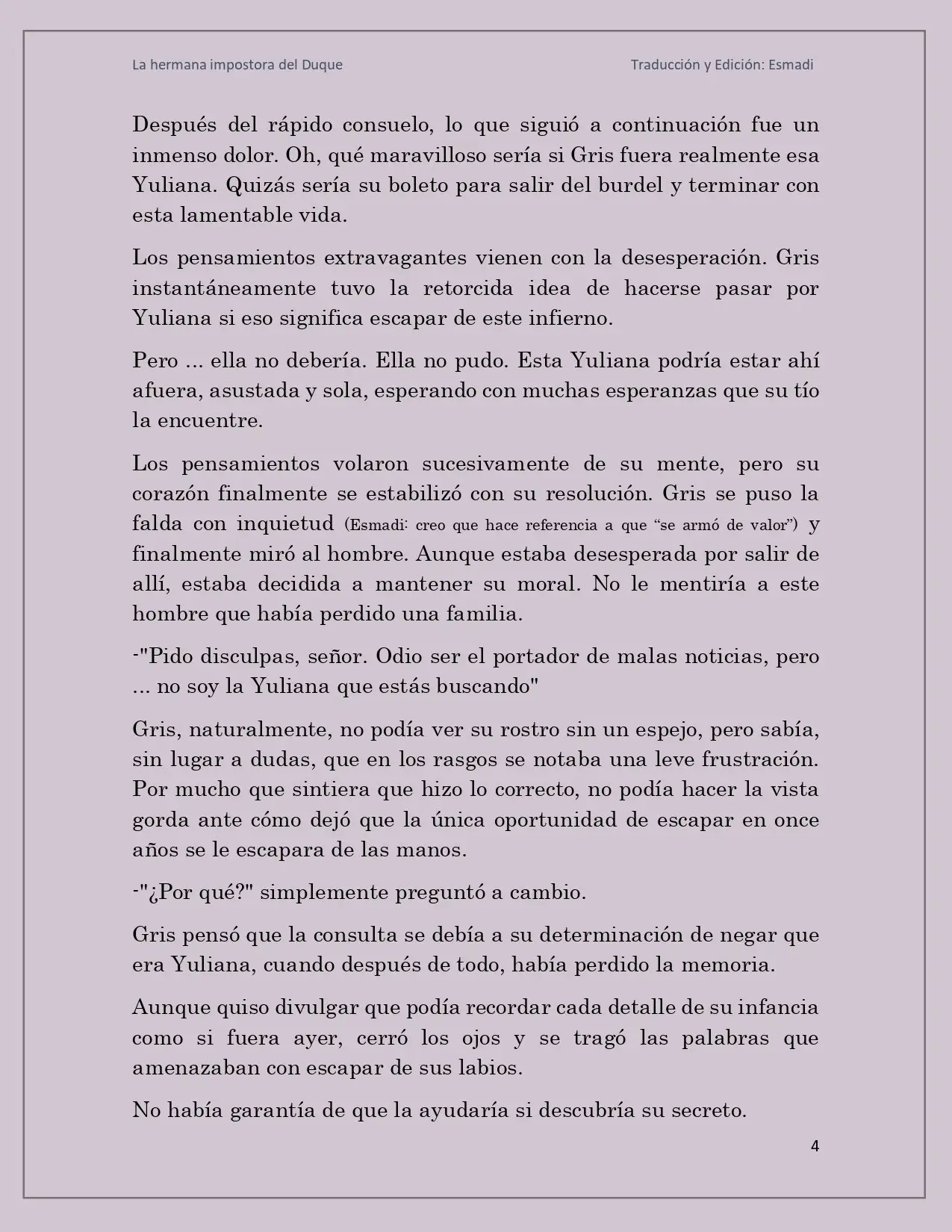 La hermana impostora del Duque - Capítulo 4 - Página 4 - LectorTMOo