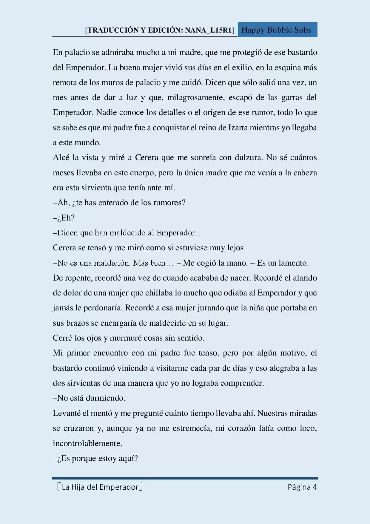 La hija del Emperador (Novela) (2015) - Capítulo 3 - Página 4 - LectorTMOo