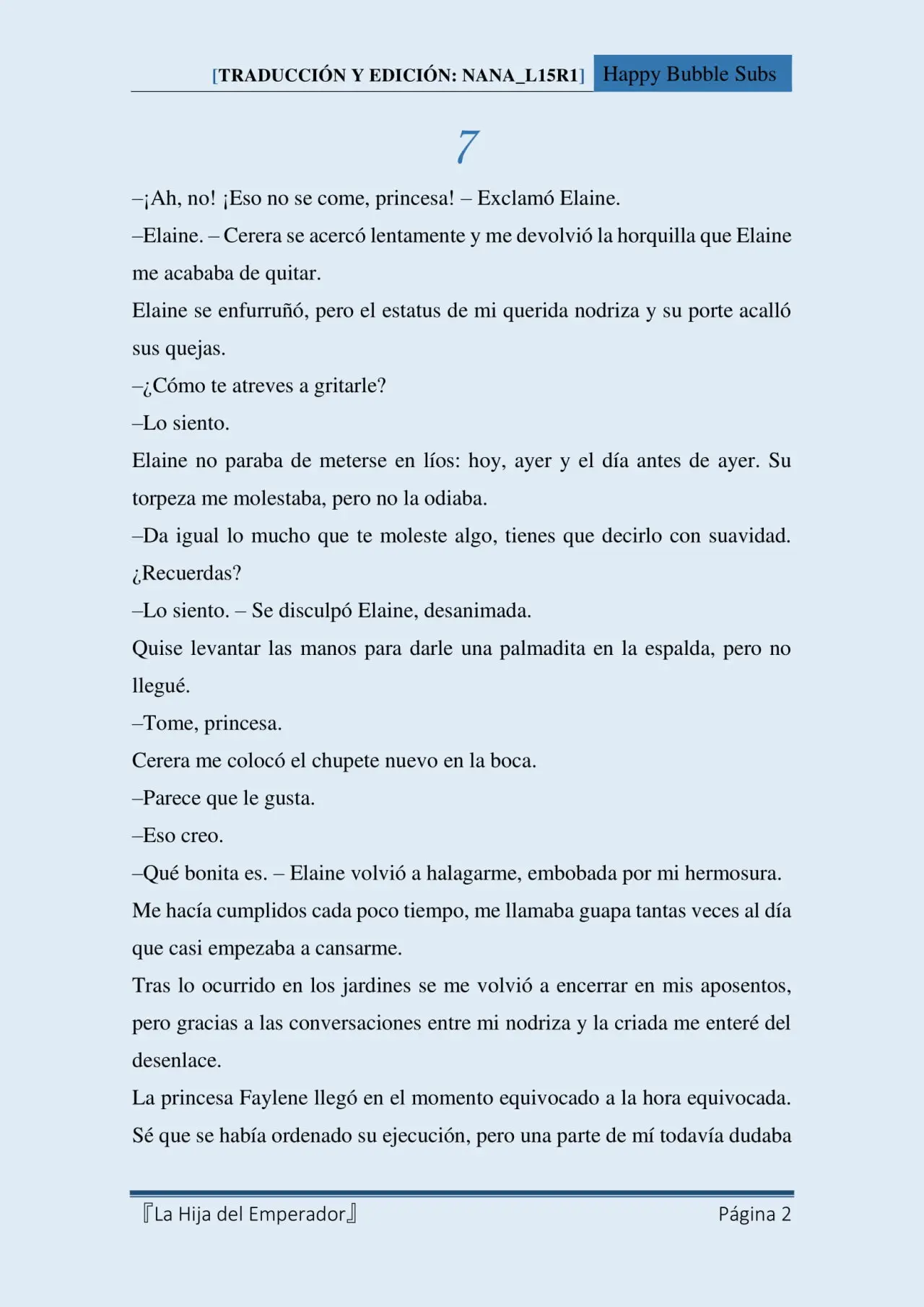 La hija del Emperador (Novela) (2015) - Capítulo 7 - Página 2 - LectorTMOo