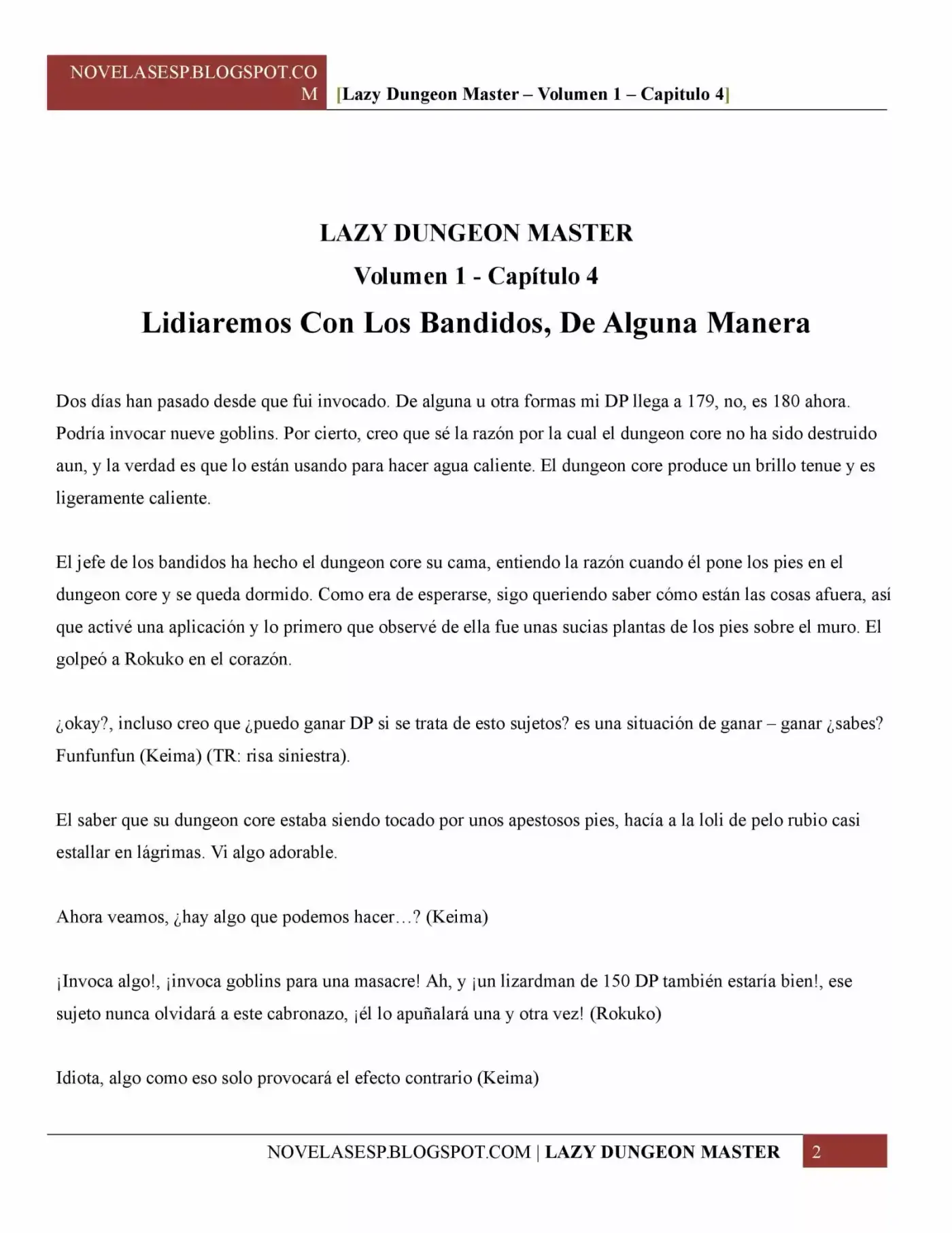 Lazy Dungeon Master (Novela) (2017) - Capítulo 4 - Página 2 - LectorTMOo