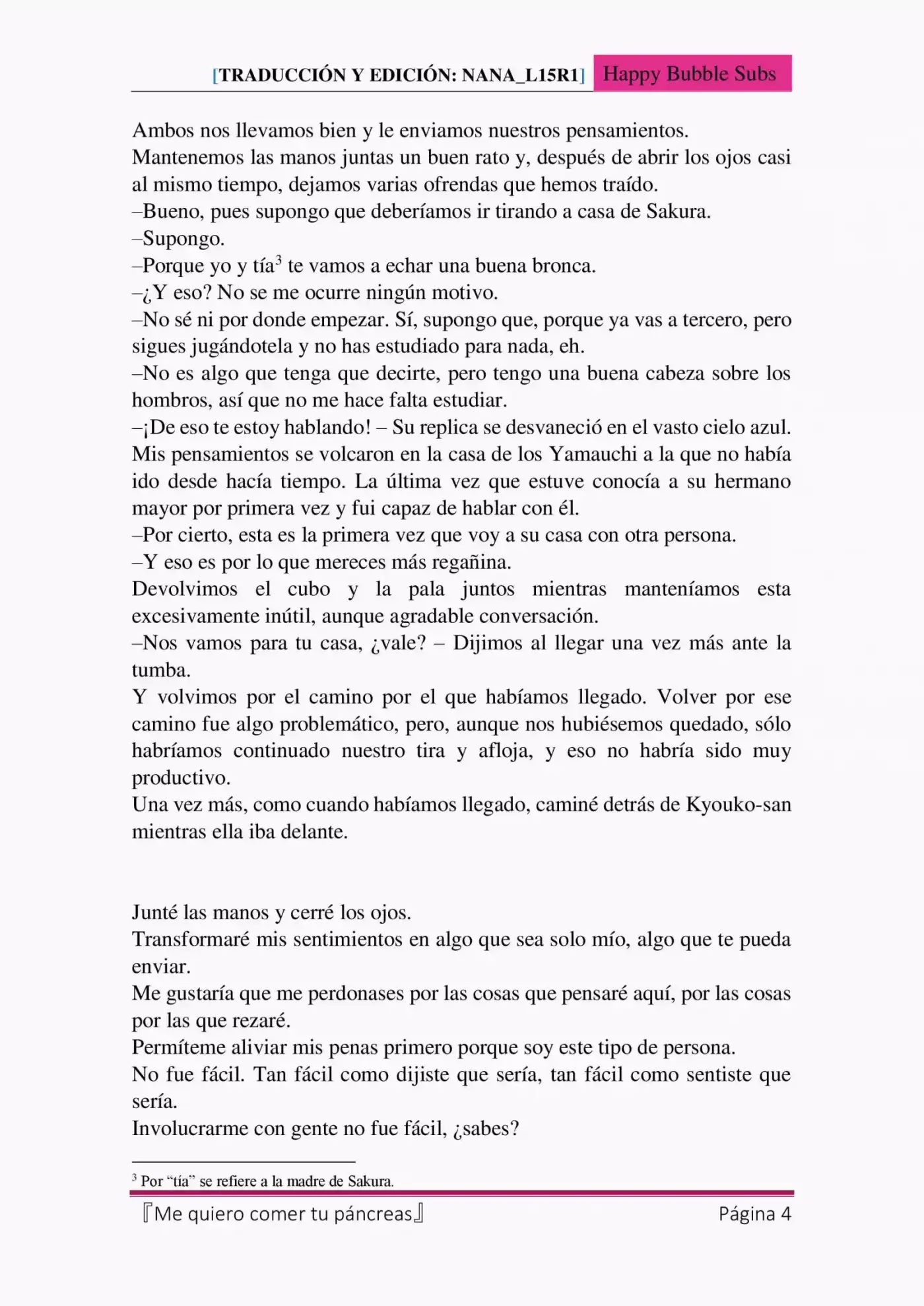 Me quiero comer tu páncreas (2015) - Capítulo 10 - Página 4 - LectorTMOo