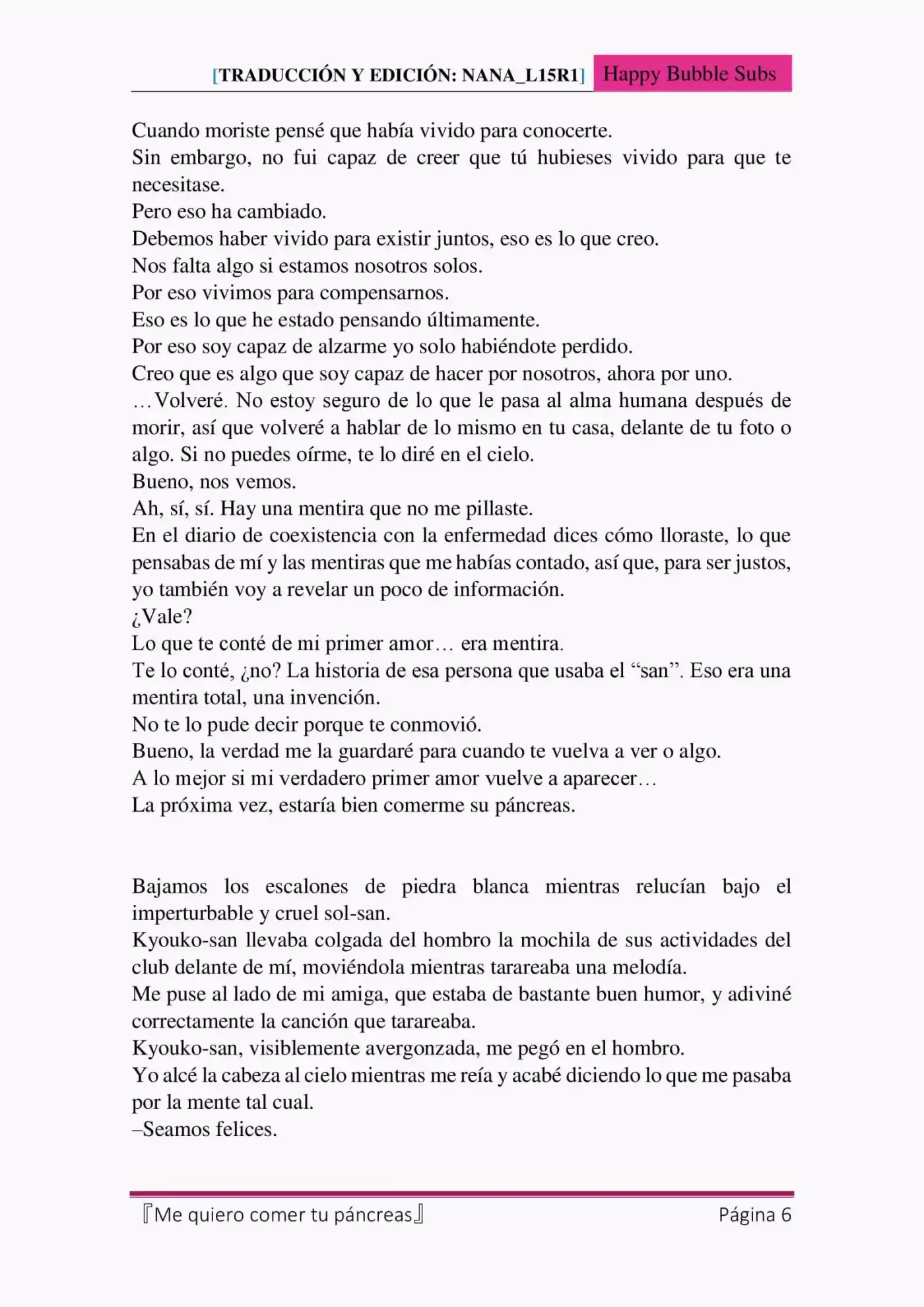 Me quiero comer tu páncreas (2015) - Capítulo 10 - Página 6 - LectorTMOo