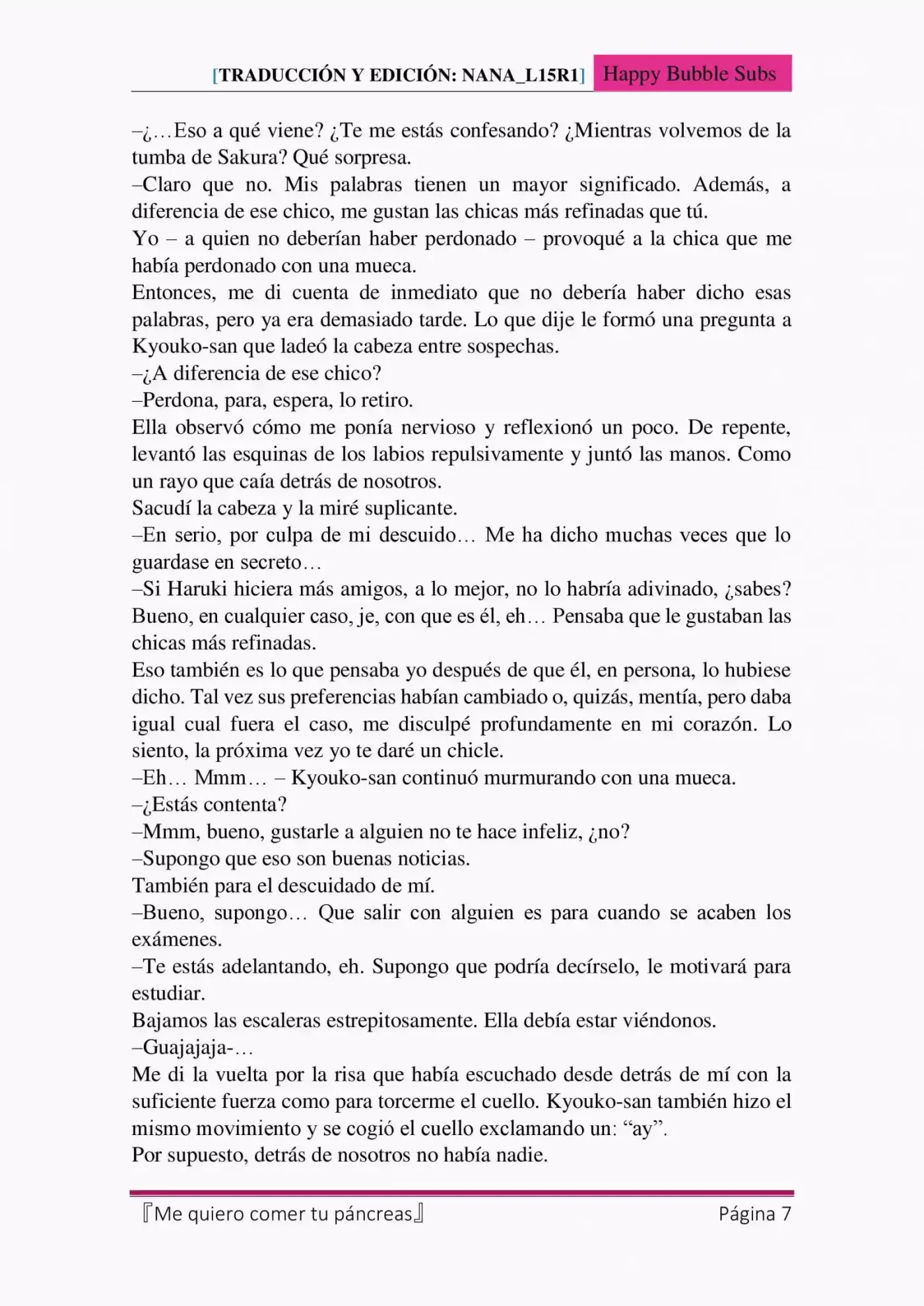 Me quiero comer tu páncreas (2015) - Capítulo 10 - Página 7 - LectorTMOo