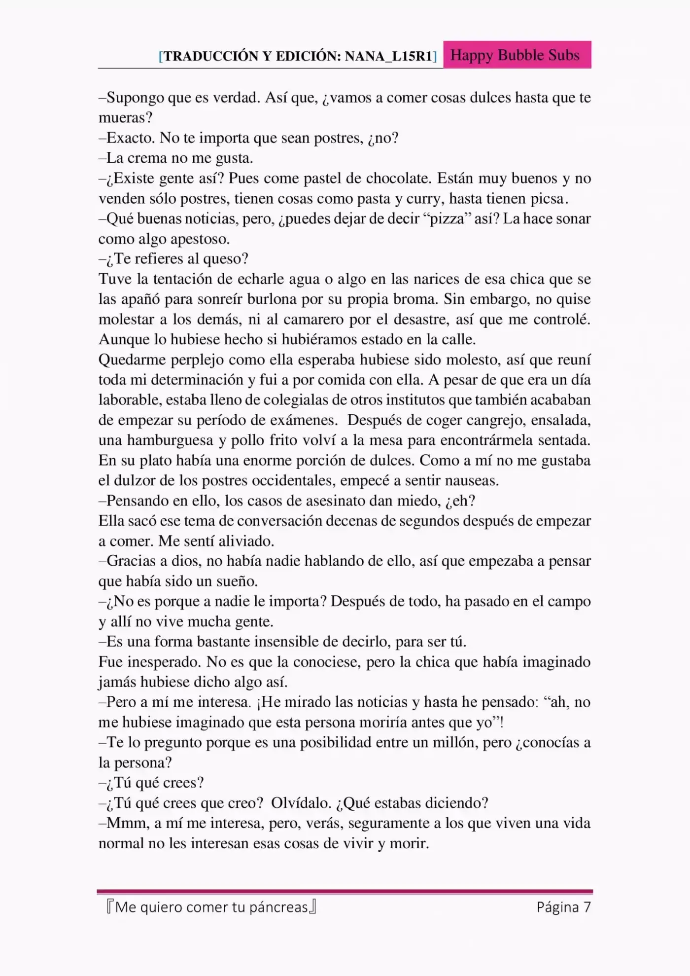 Me quiero comer tu páncreas (2015) - Capítulo 3 - Página 7 - LectorTMOo