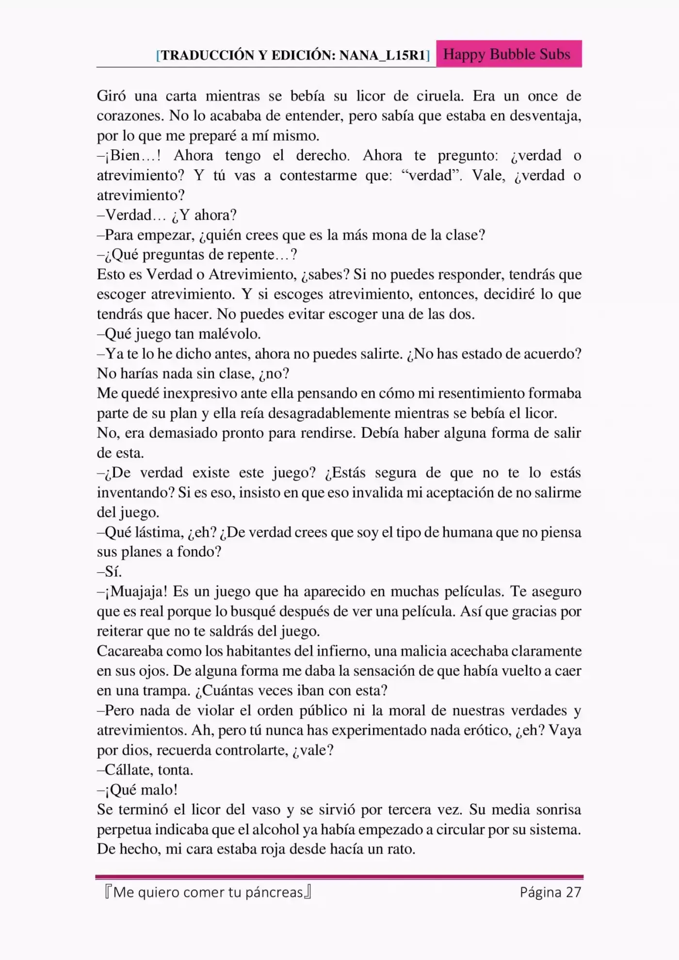 Me quiero comer tu páncreas (2015) - Capítulo 4 - Página 27 - LectorTMOo