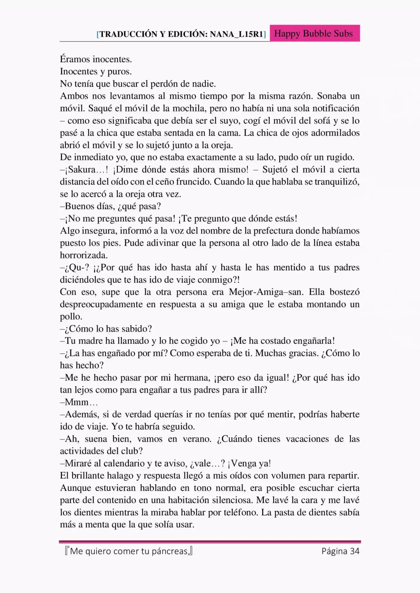 Me quiero comer tu páncreas (2015) - Capítulo 4 - Página 34 - LectorTMOo