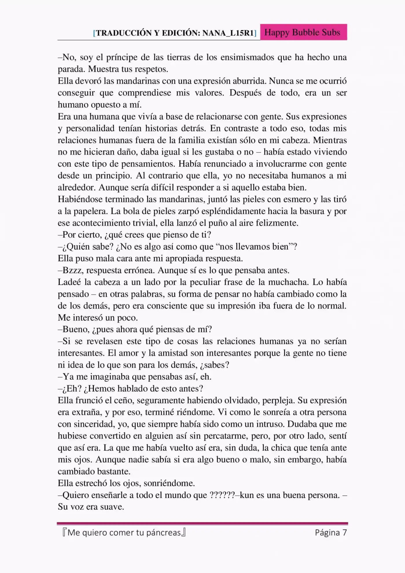 Me quiero comer tu páncreas (2015) - Capítulo 6 - Página 7 - LectorTMOo