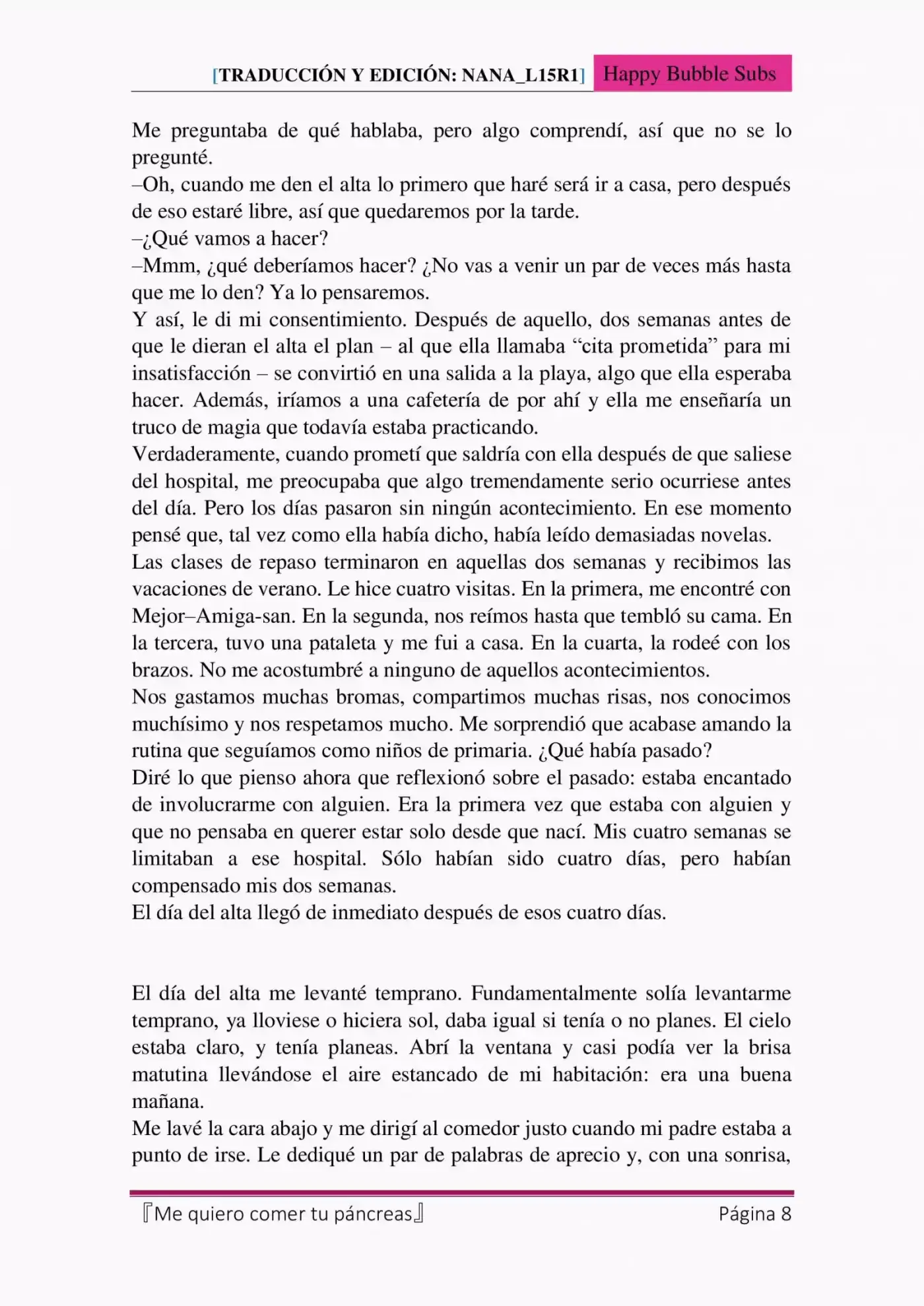 Me quiero comer tu páncreas (2015) - Capítulo 7 - Página 8 - LectorTMOo
