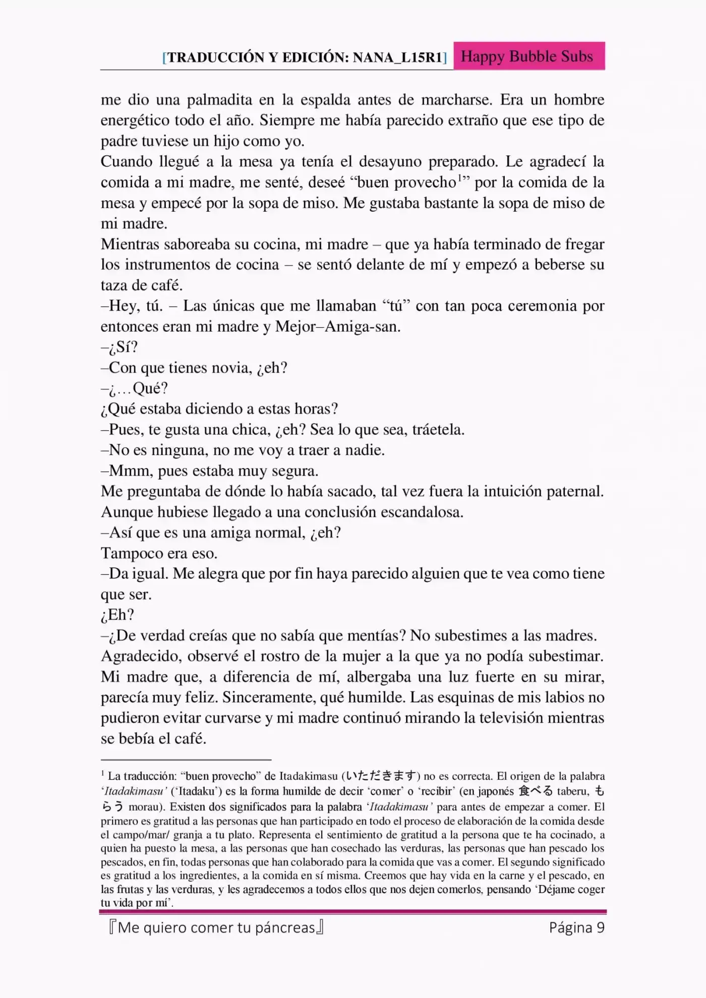 Me quiero comer tu páncreas (2015) - Capítulo 7 - Página 9 - LectorTMOo