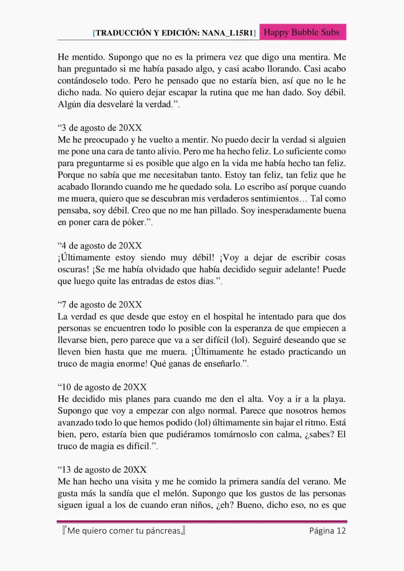 Me quiero comer tu páncreas (2015) - Capítulo 8 - Página 12 - LectorTMOo