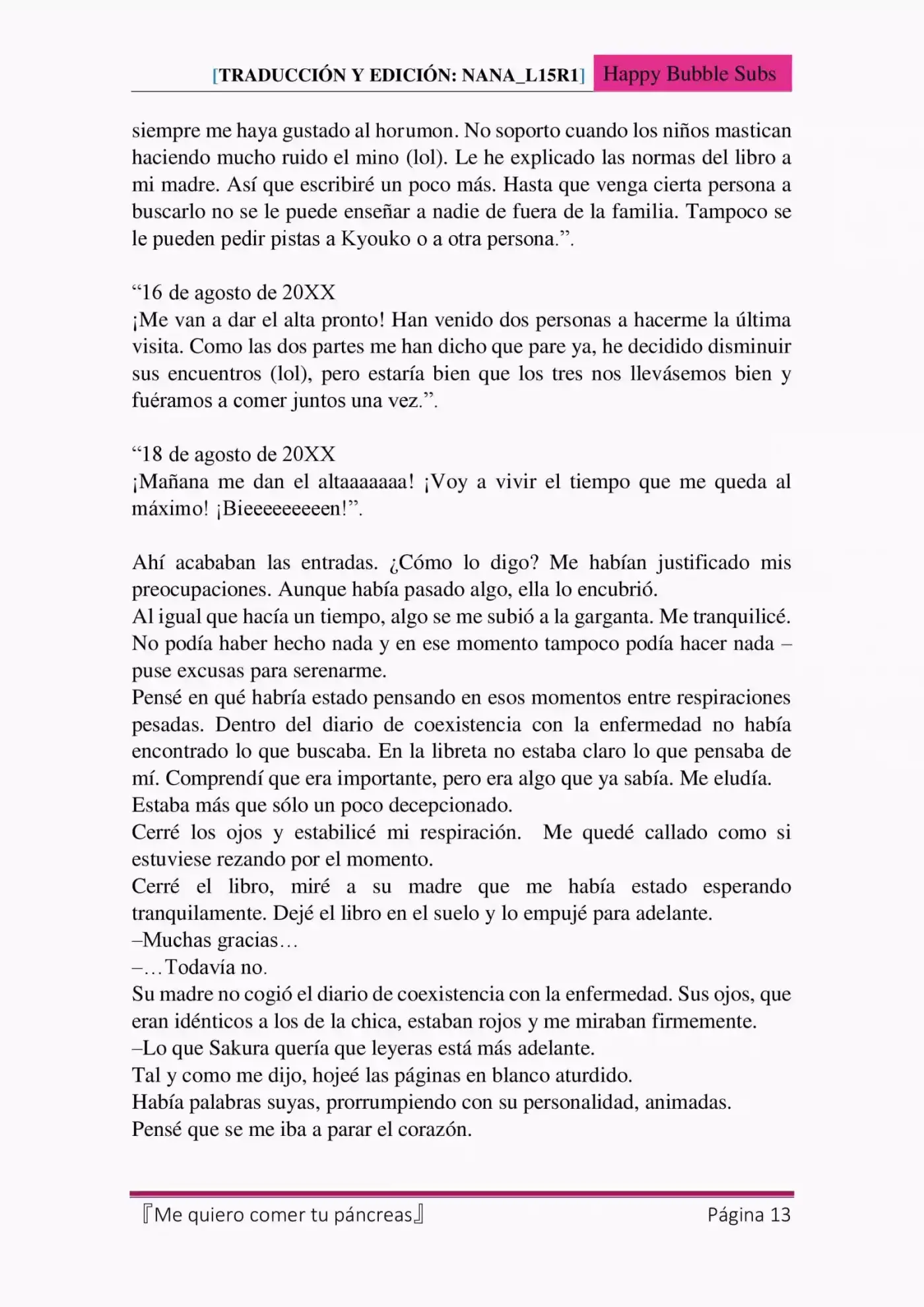 Me quiero comer tu páncreas (2015) - Capítulo 8 - Página 13 - LectorTMOo