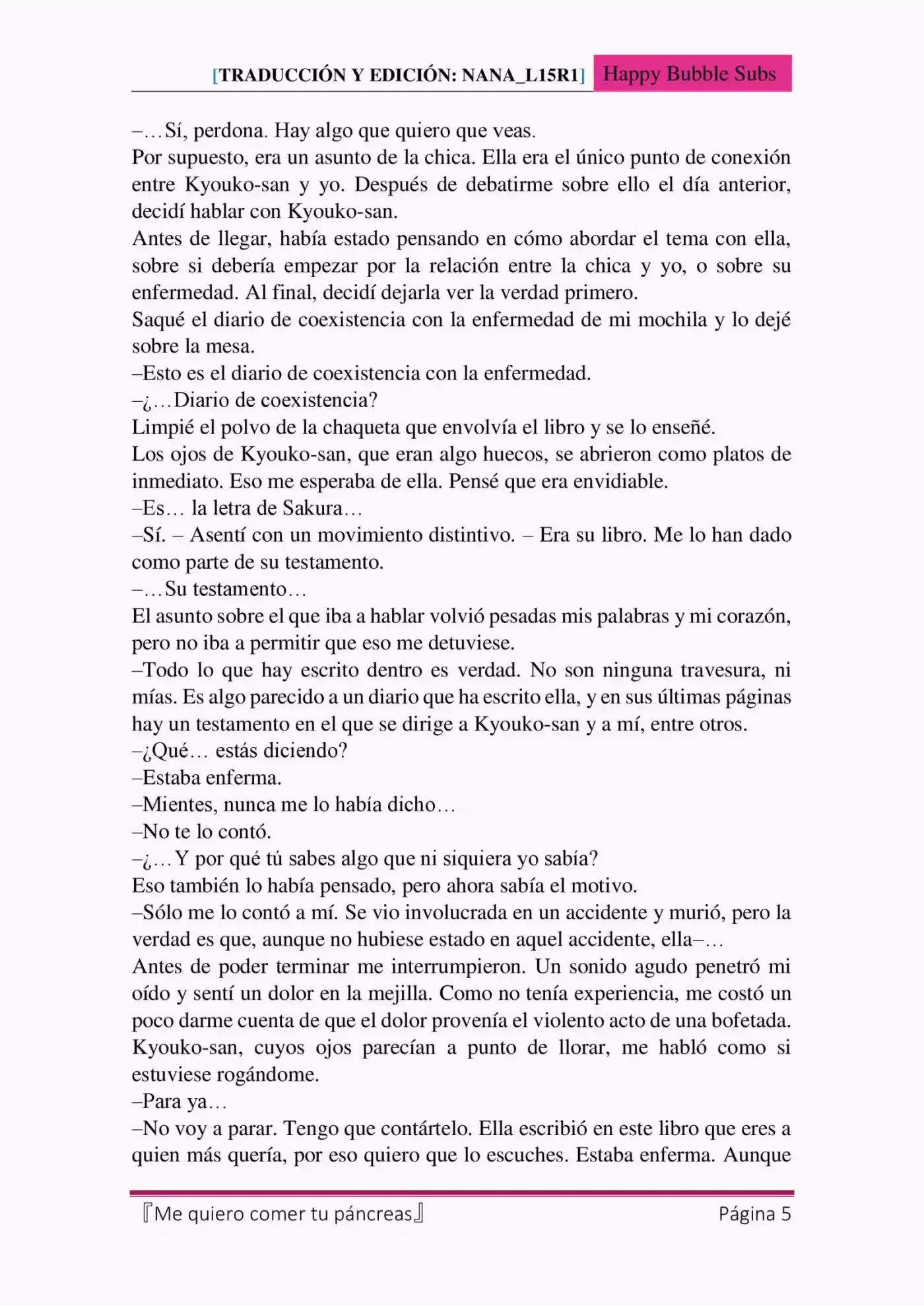 Me quiero comer tu páncreas (2015) - Capítulo 9 - Página 5 - LectorTMOo