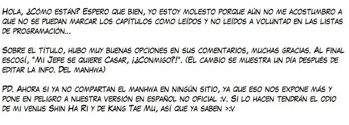 Mi Jefe se quiere Casar, ¡¿Conmigo?! (2019) - Capítulo 29 - Página 1 - LectorTMOo