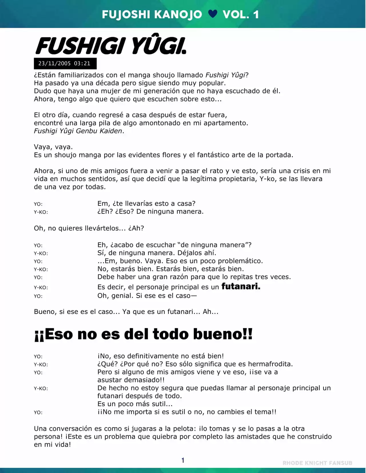Mi Novia es una Fujoshi (2006) - Capítulo 5 - Página 1 - LectorTMOo