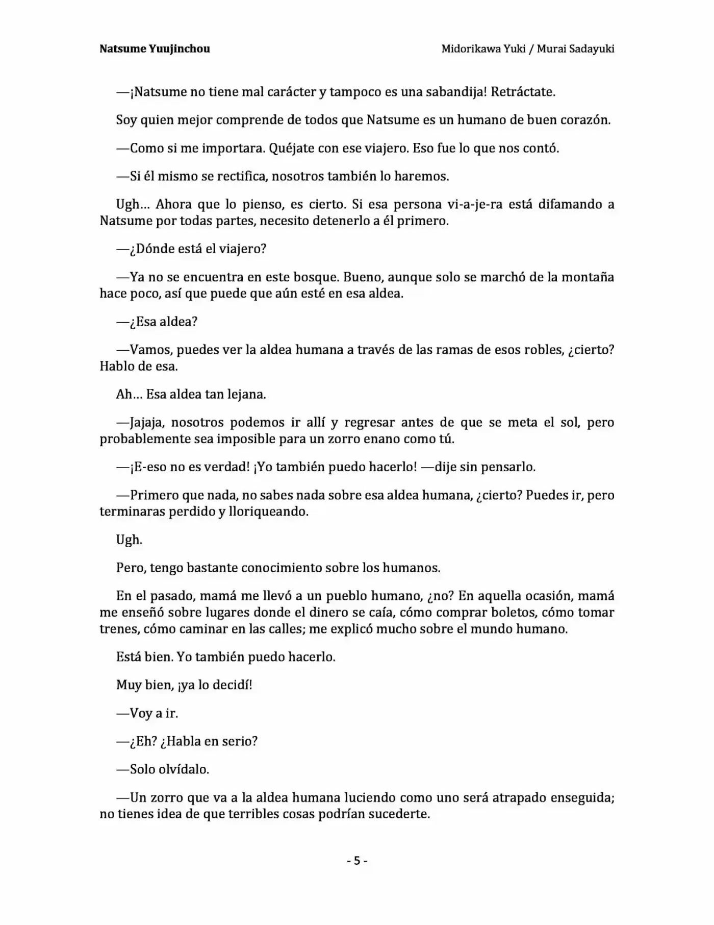 Natsume Yuujinchou Novela Ligera (2014) - Capítulo 4 - Página 5 - LectorTMOo