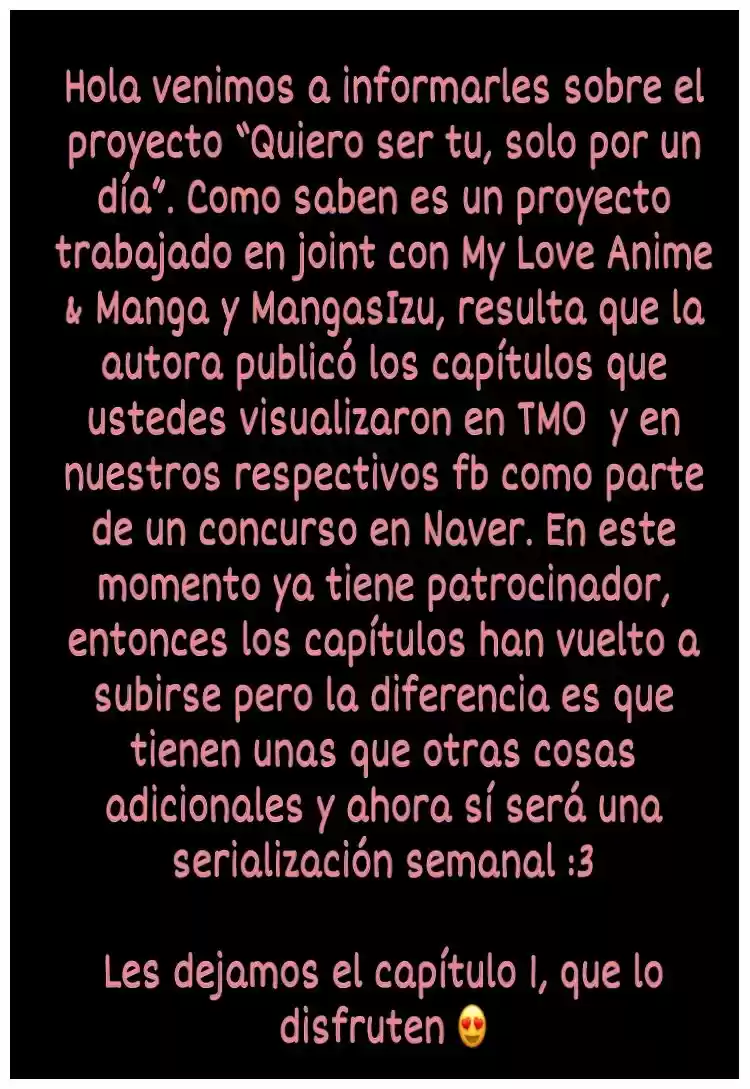 Quiero ser tú, solo por un día (serialización) - Capítulo 1 - Página 304 - LectorTMOo