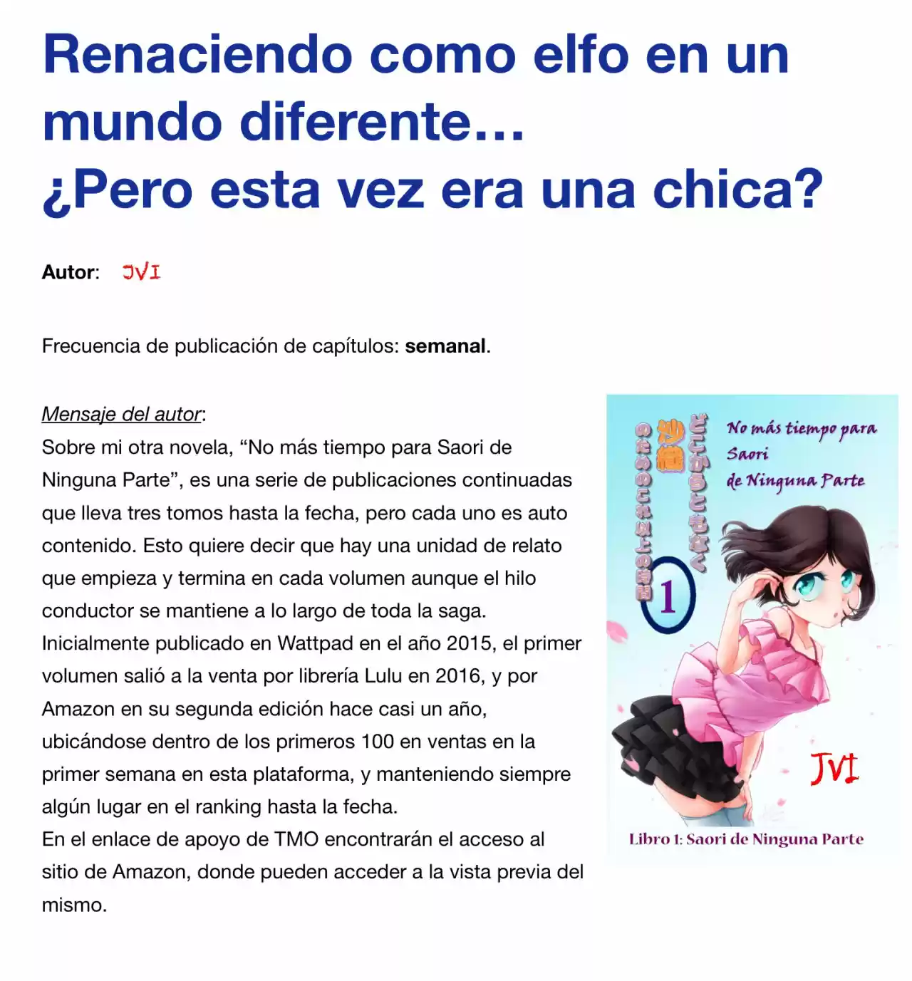 Renaciendo como elfo en un mundo diferente… ¿Pero esta vez era una chica? (2017) - Capítulo 15 - Página 15 - LectorTMOo
