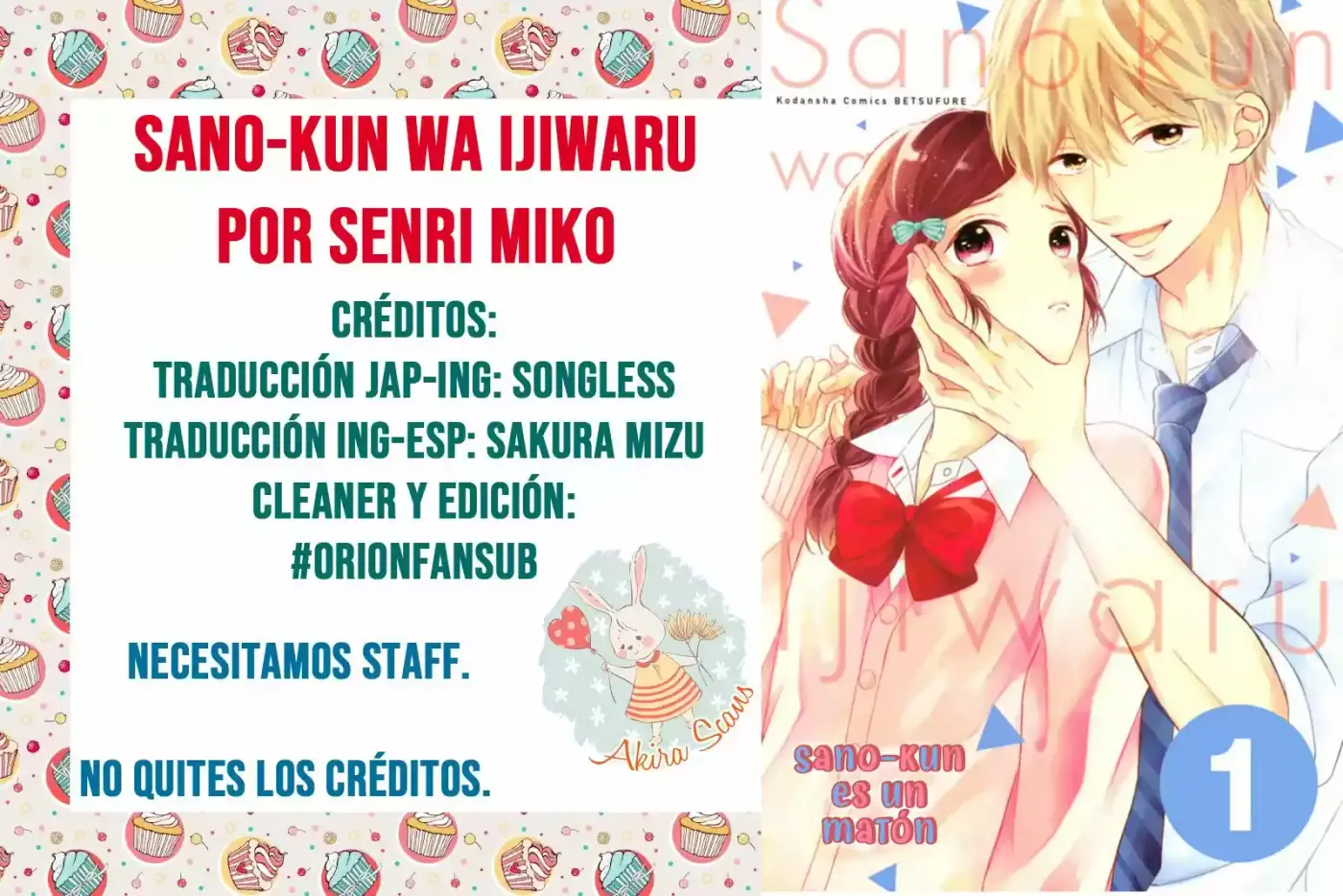 Sano-kun wa Ijiwaru (2018) - Capítulo 1 - Página 1 - LectorTMOo