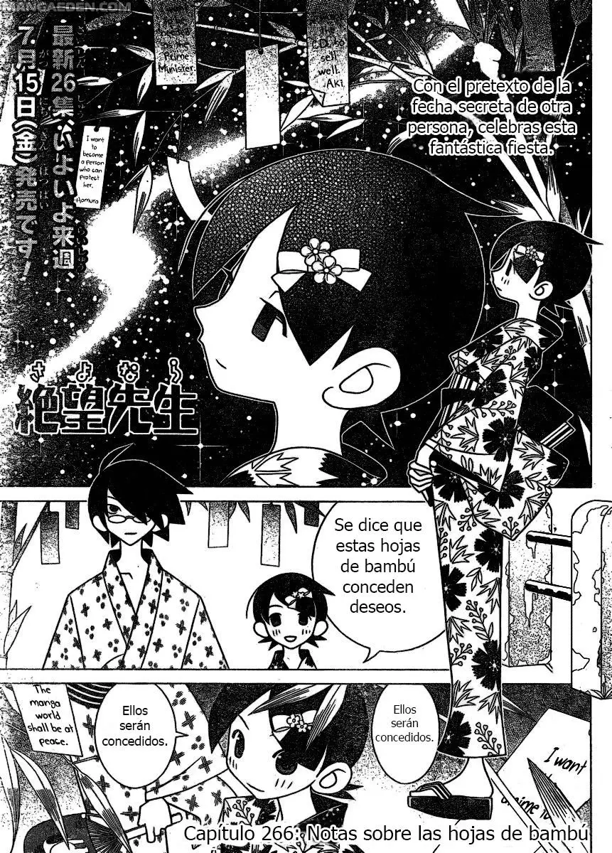 Sayonara Zetsubou Sensei (2005) - Capítulo 266 - Página 1 - LectorTMOo