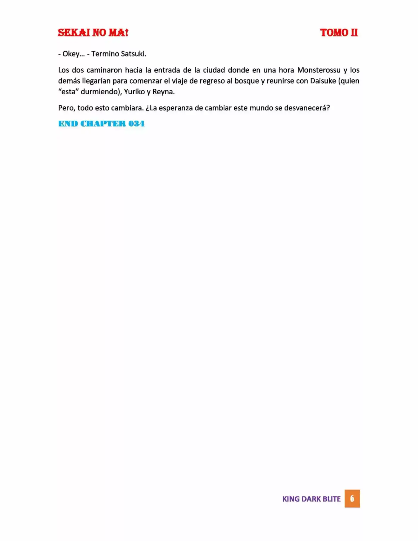 SEKAI NO MA! (Novela) (2017) - Capítulo 34 - Página 6 - LectorTMOo