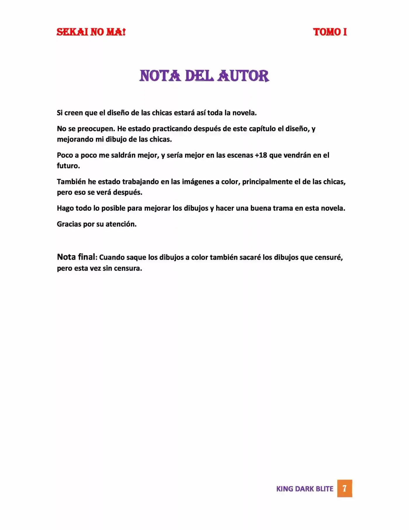 SEKAI NO MA! (Novela) (2017) - Capítulo 5 - Página 7 - LectorTMOo