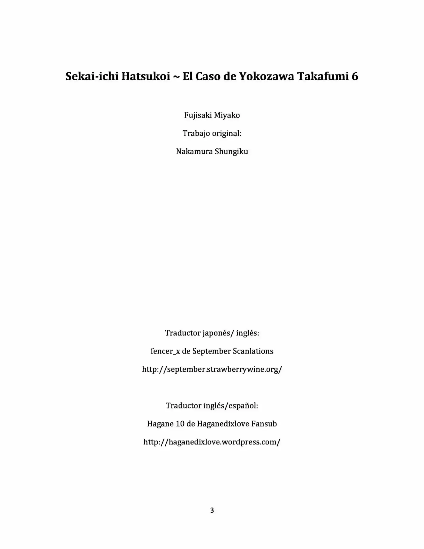 Sekaiichi Hatsukoi: Yokozawa Takafumi no Baai (Novela) (2011) - Capítulo 22 - Página 3 - LectorTMOo